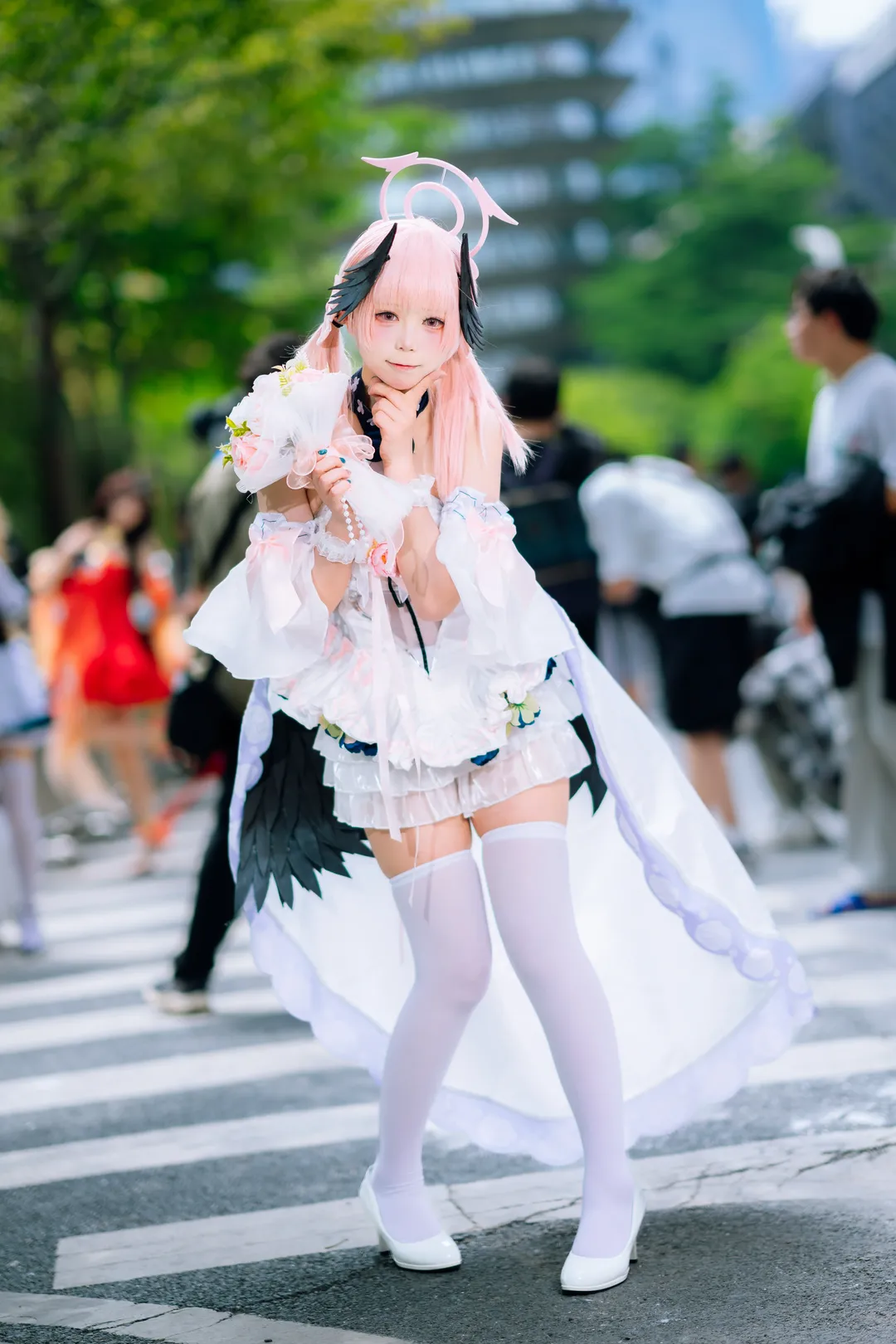 Blue Archive, Anime photography, Anime Convention Parade, Shimoe Koharu cosplay, Pure White Oath