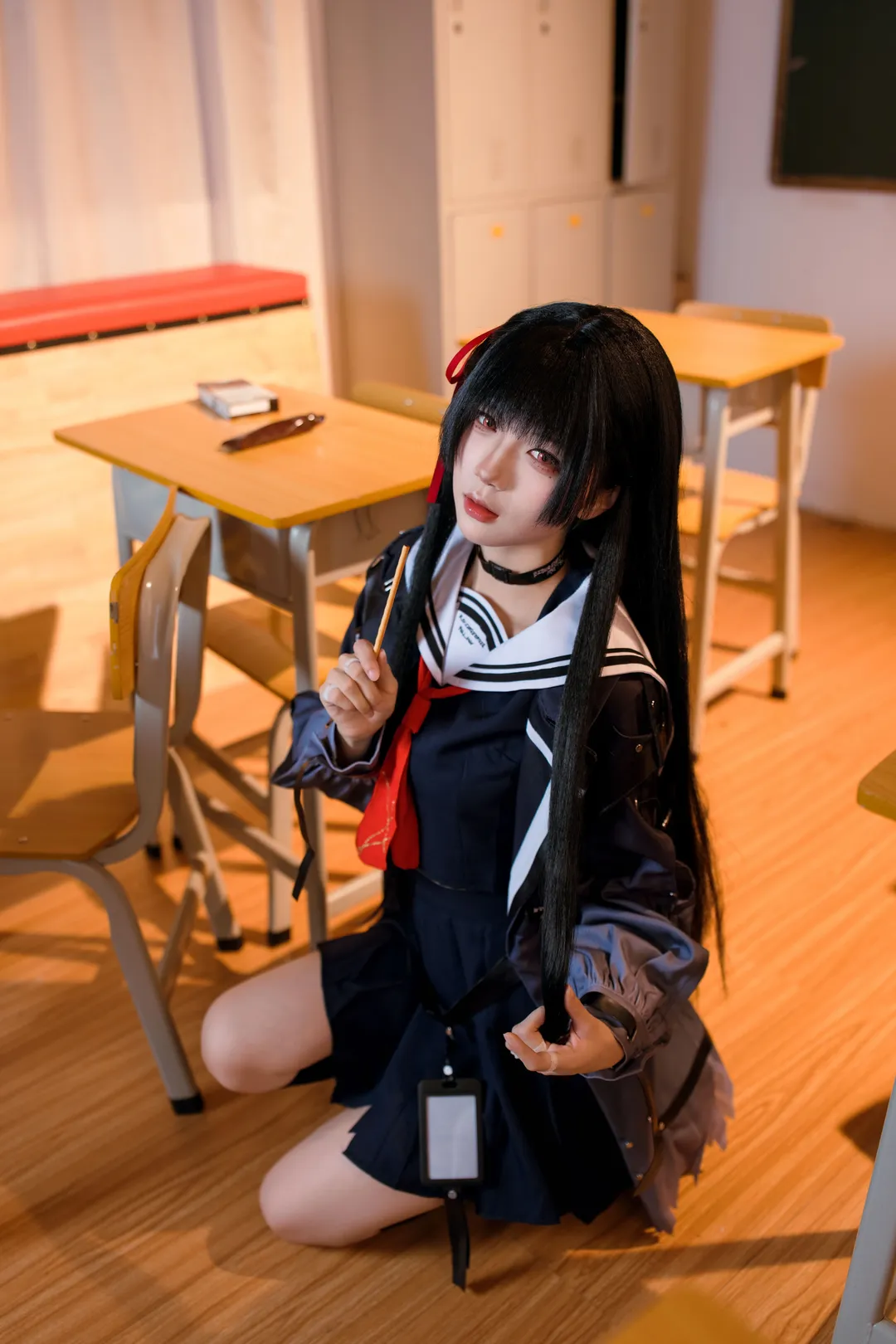 鸣潮, 千咲cos, cosplay摄影, 上课日常, 教室氛围 - 第2张