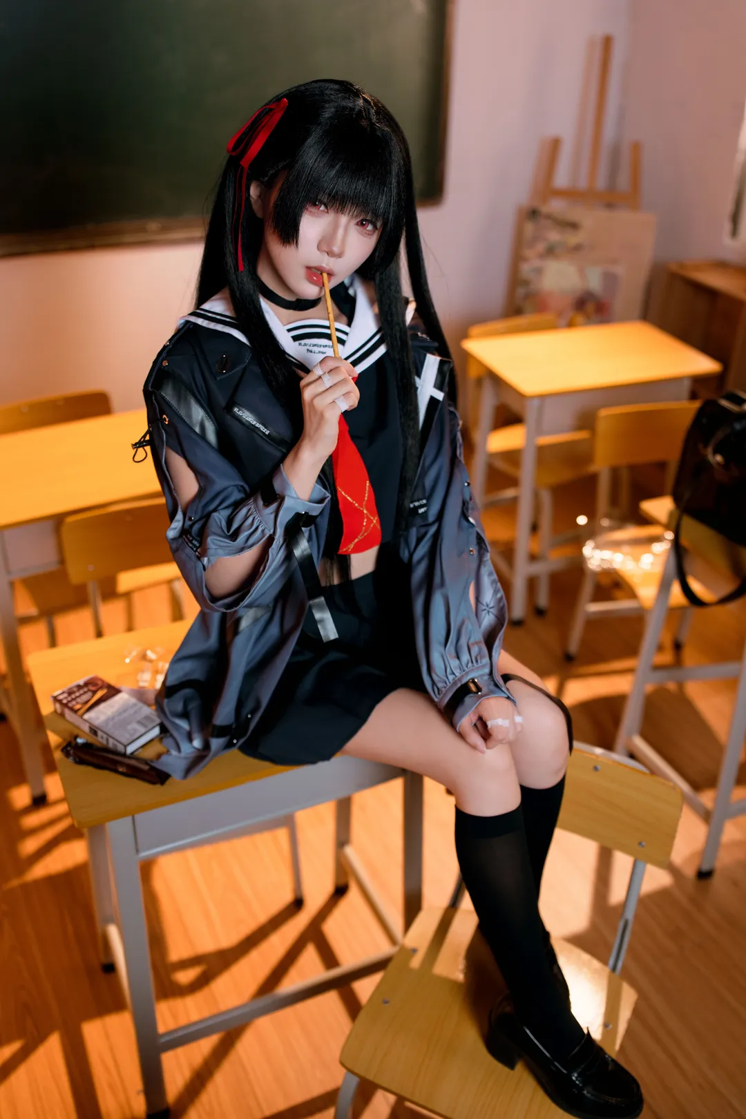 鸣潮, 千咲cos, cosplay摄影, 上课日常, 教室氛围 - 第4张