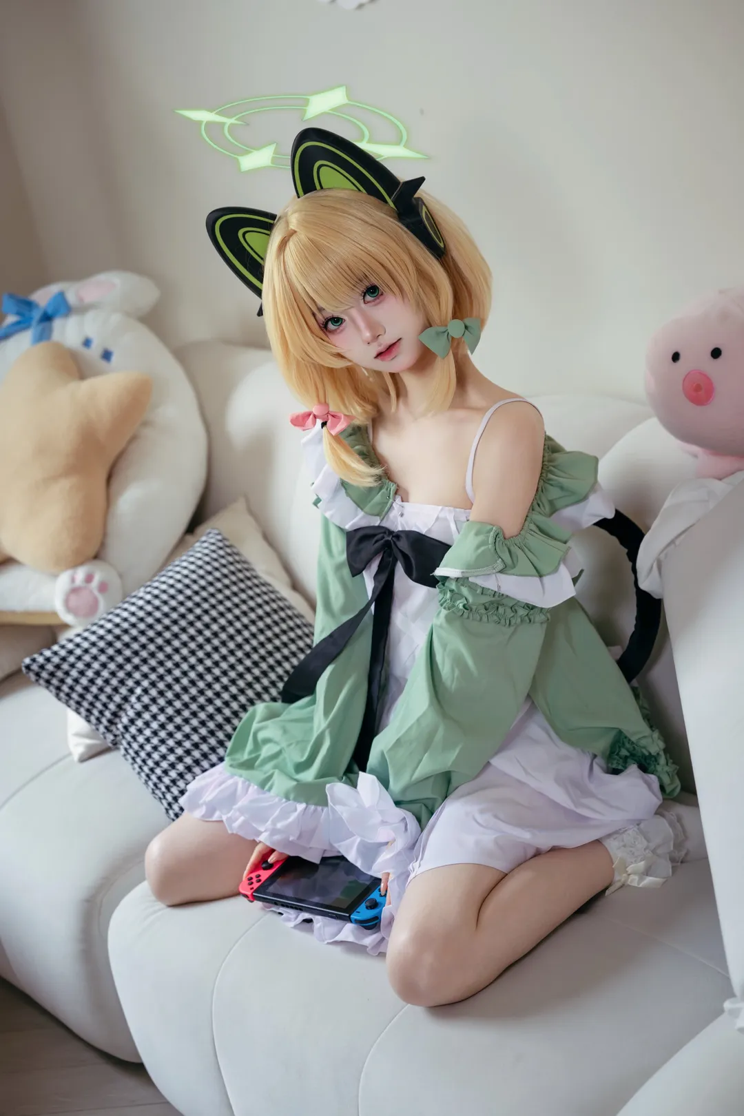 癒し系, ブルーアーカイブ, 才羽ミドリ コスプレ, ゲーム開発部, 猫耳衣装