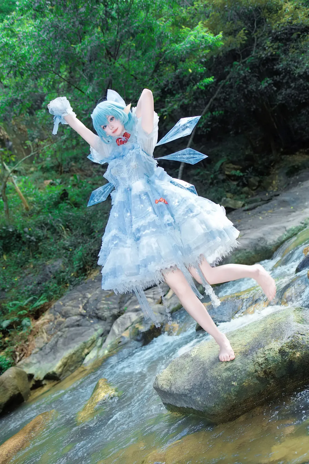 Anime girl, Touhou Project, Cosplay photography, Cirno cosplay, Outdoor cosplay