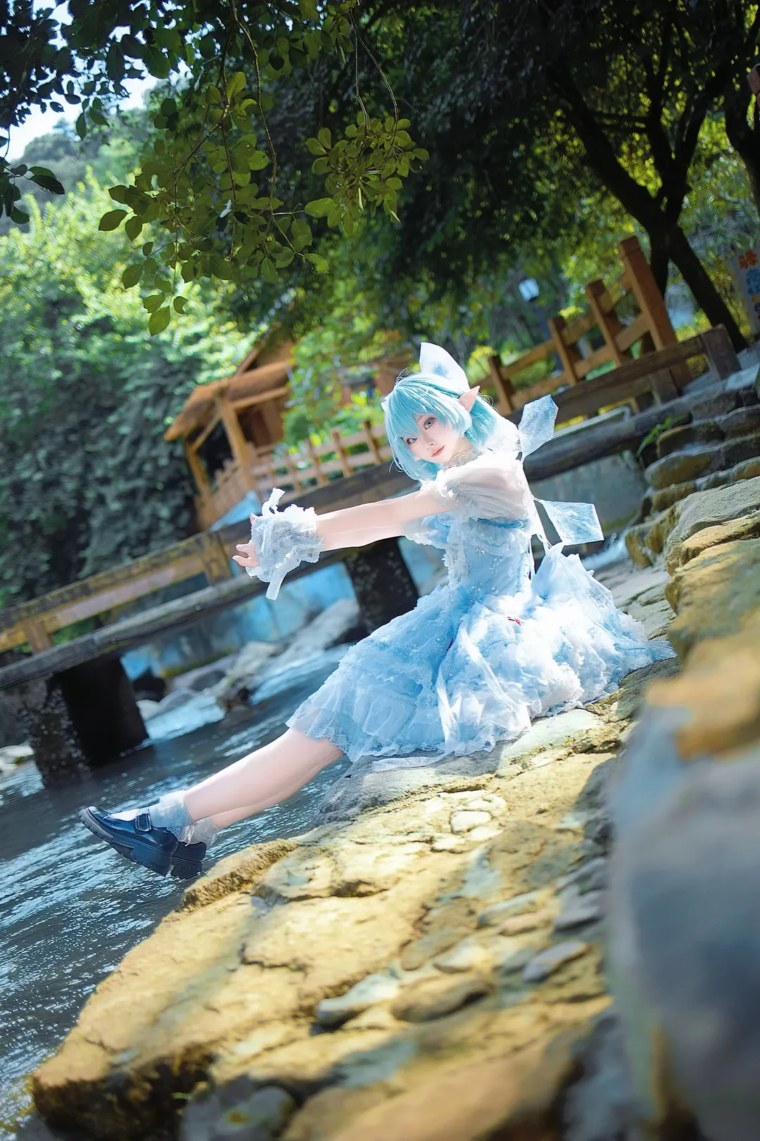 二次元少女, 东方Project, cosplay摄影, 琪露诺cos, 户外Cos - 第2张