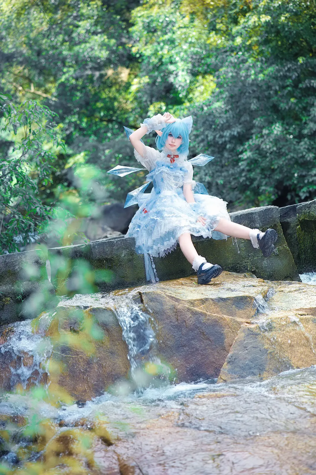 二次元少女, 东方Project, cosplay摄影, 琪露诺cos, 户外Cos - 第3张