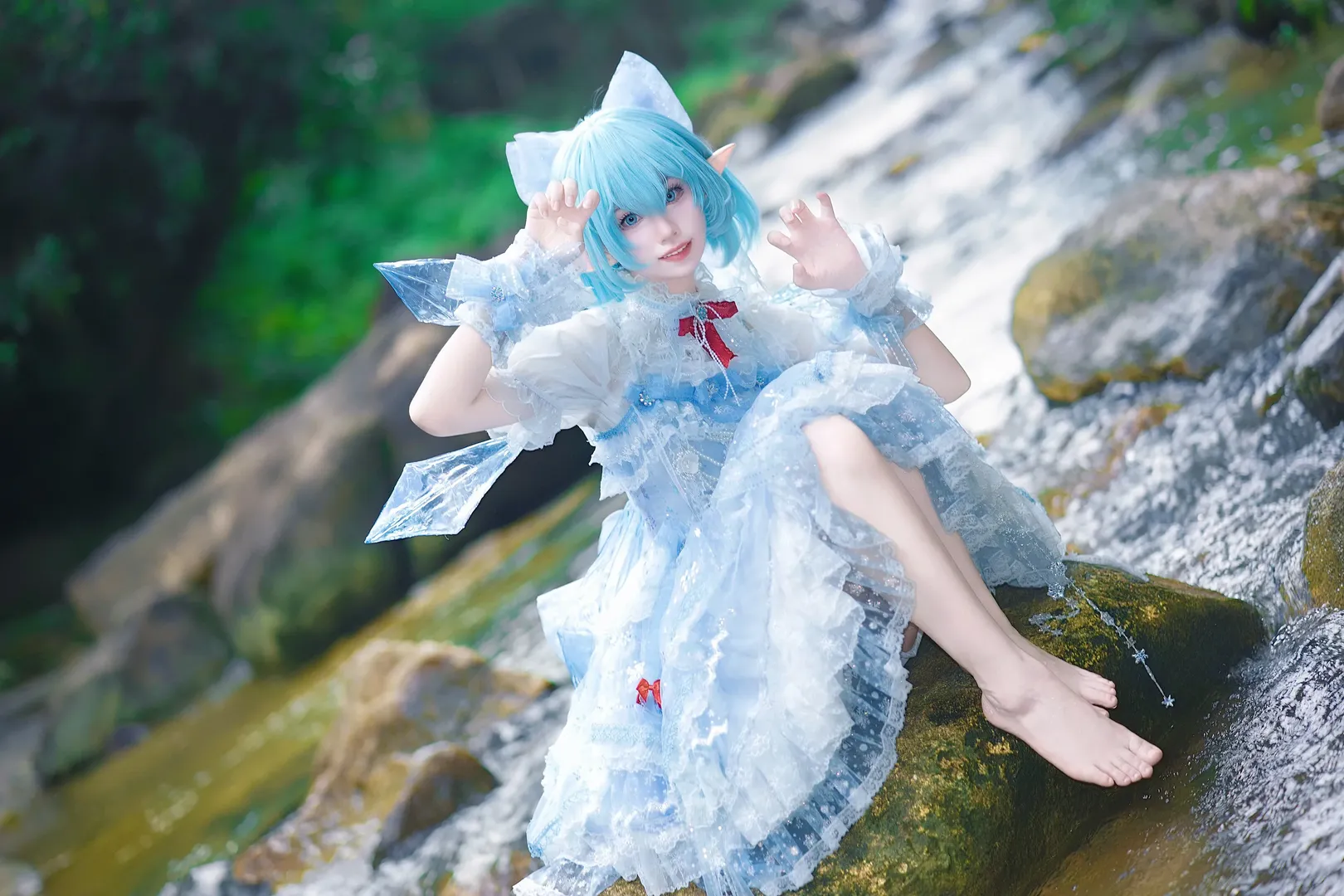 二次元少女, 东方Project, cosplay摄影, 琪露诺cos, 户外Cos - 第6张