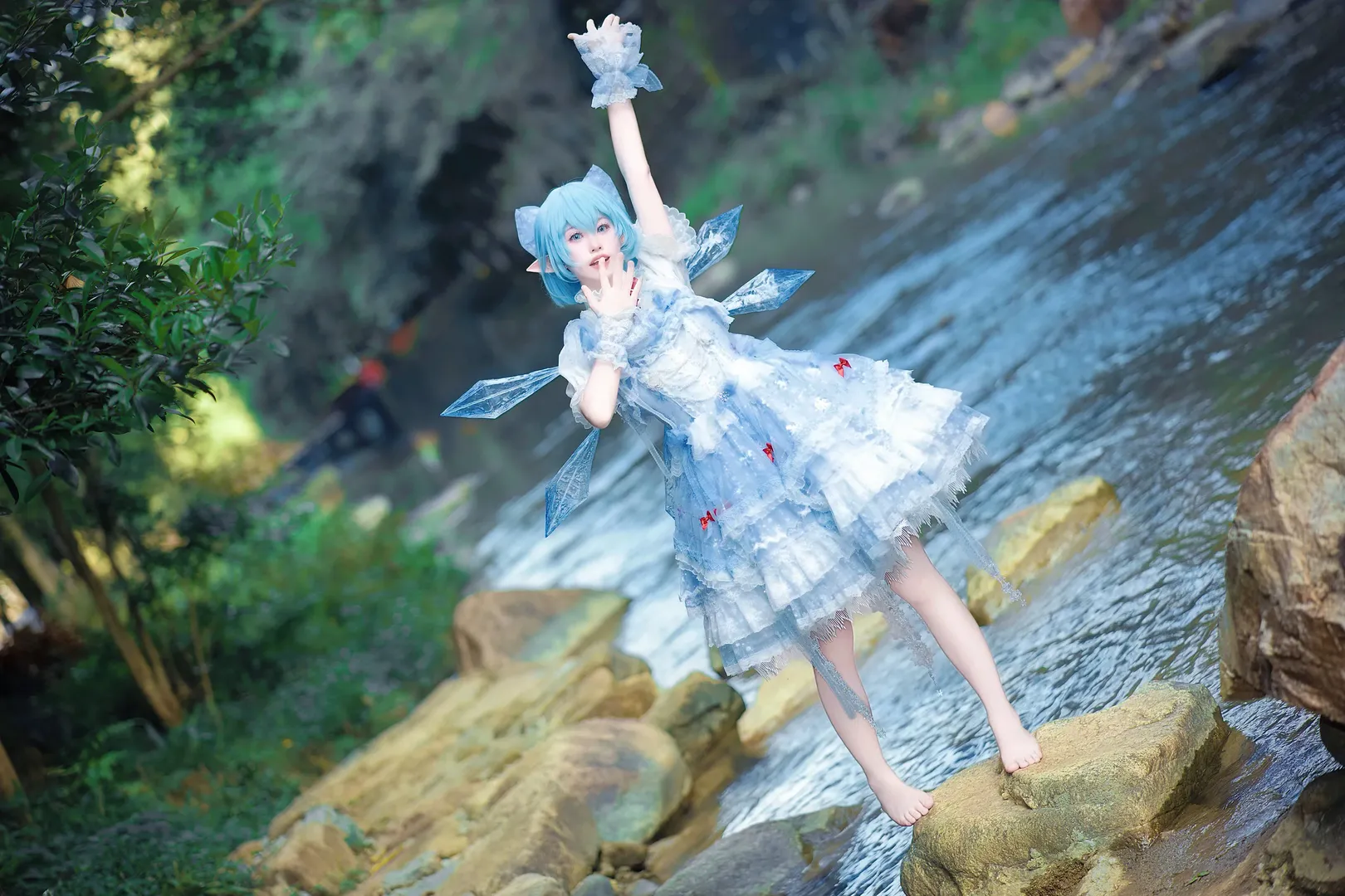 二次元少女, 东方Project, cosplay摄影, 琪露诺cos, 户外Cos - 第7张