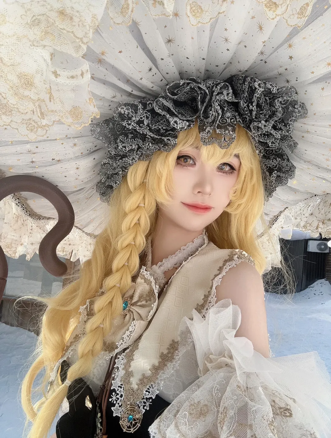 东方project, 魔理沙cos, 冬日写真, 魔法使装扮, 雪景外景