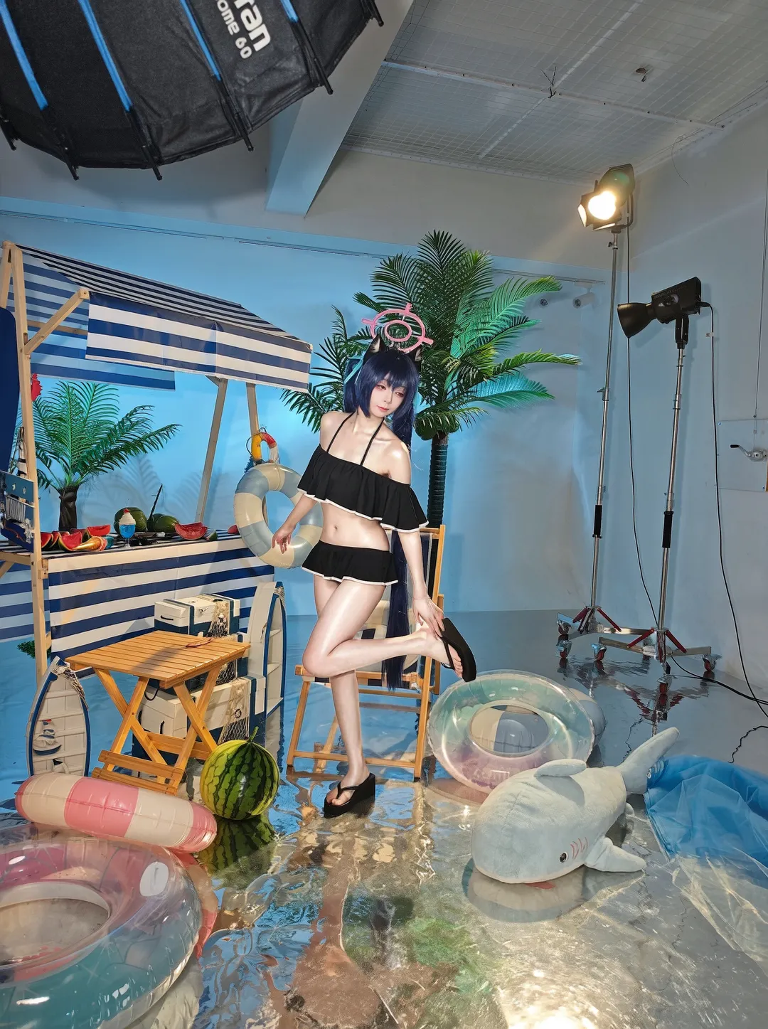 蔚蓝档案, 泳装cosplay, 夏日写真, 二次元还原, 黑见芹香cos - 第3张