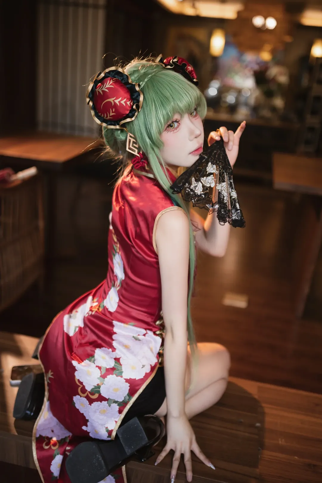 ロールプレイ, 中国風写真, チャイナドレス コスプレ, C.C. コスプレ, コードギアス - 1枚目