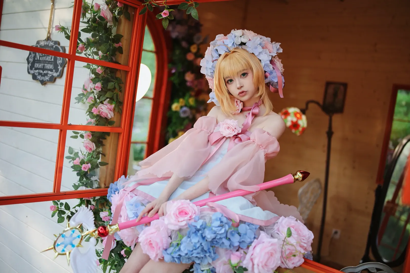 魔法少女, 花畑, ポートレート, カードキャプターさくら, 小さな桜の妖精コスプレ - 10枚目