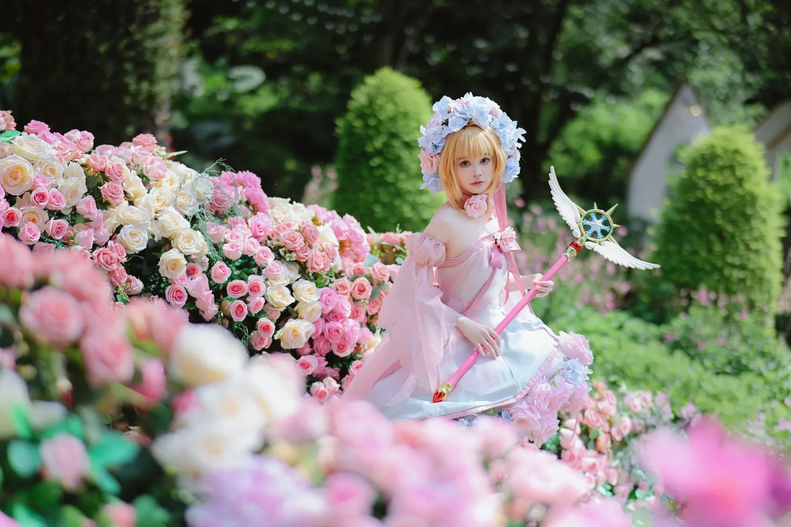 魔法少女, 花畑, ポートレート, カードキャプターさくら, 小さな桜の妖精コスプレ - 12枚目