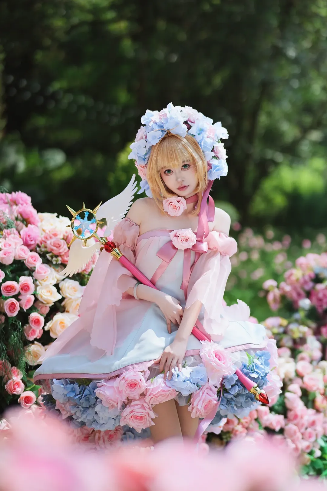 魔法少女, 花畑, ポートレート, カードキャプターさくら, 小さな桜の妖精コスプレ - 2枚目