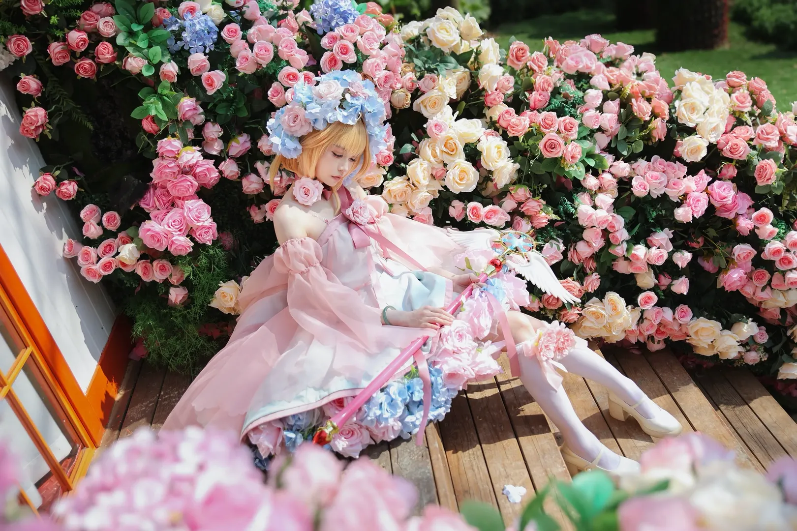 魔法少女, 花畑, ポートレート, カードキャプターさくら, 小さな桜の妖精コスプレ - 3枚目