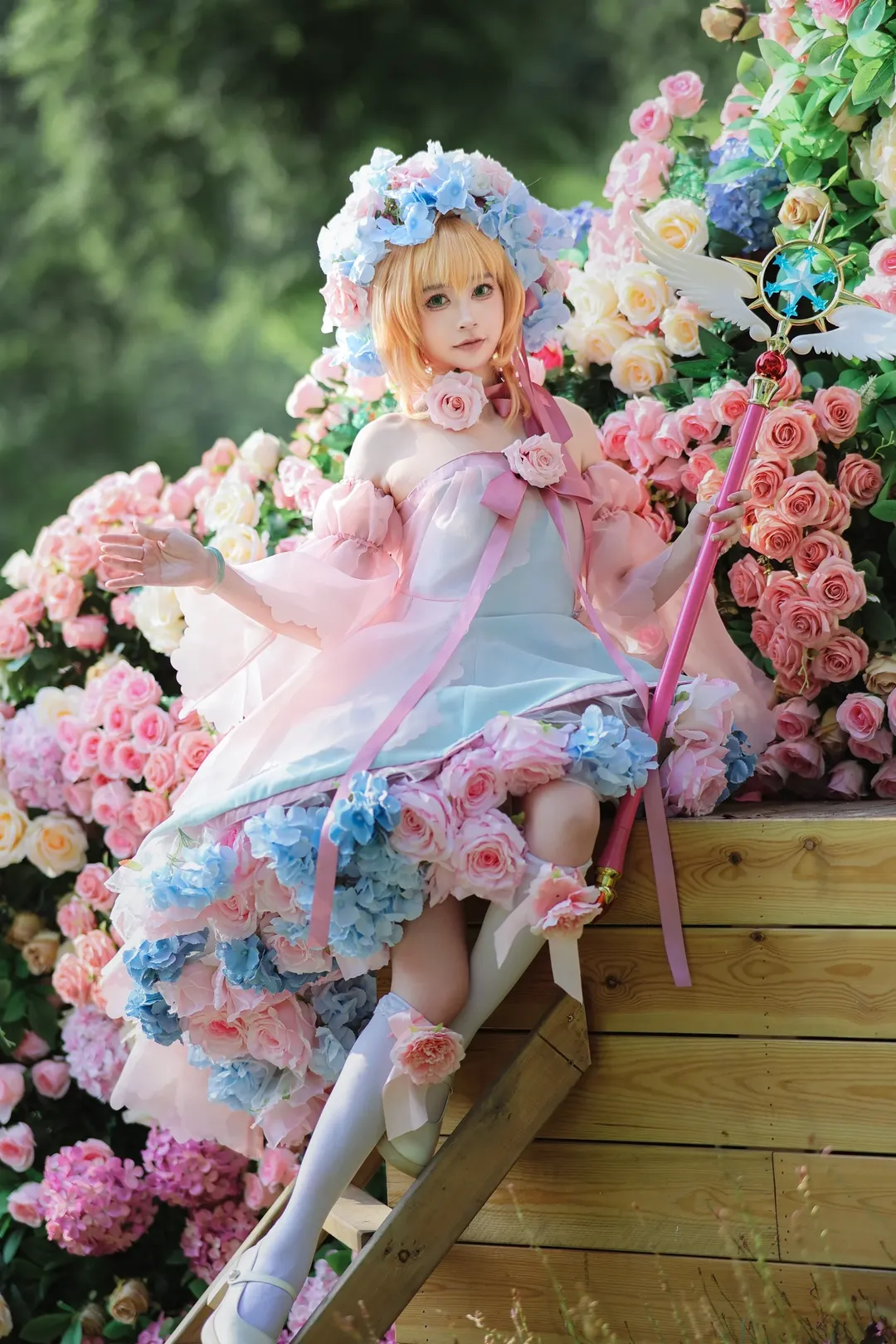 魔法少女, 花畑, ポートレート, カードキャプターさくら, 小さな桜の妖精コスプレ - 7枚目