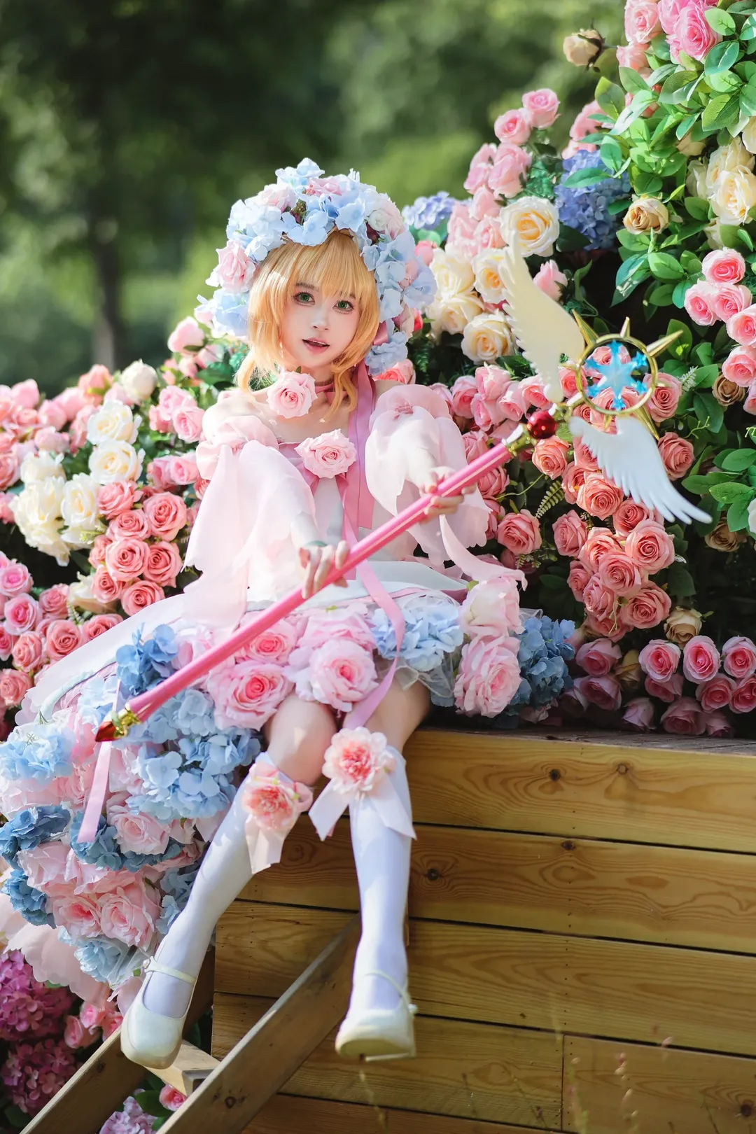 魔法少女, 花畑, ポートレート, カードキャプターさくら, 小さな桜の妖精コスプレ - 8枚目