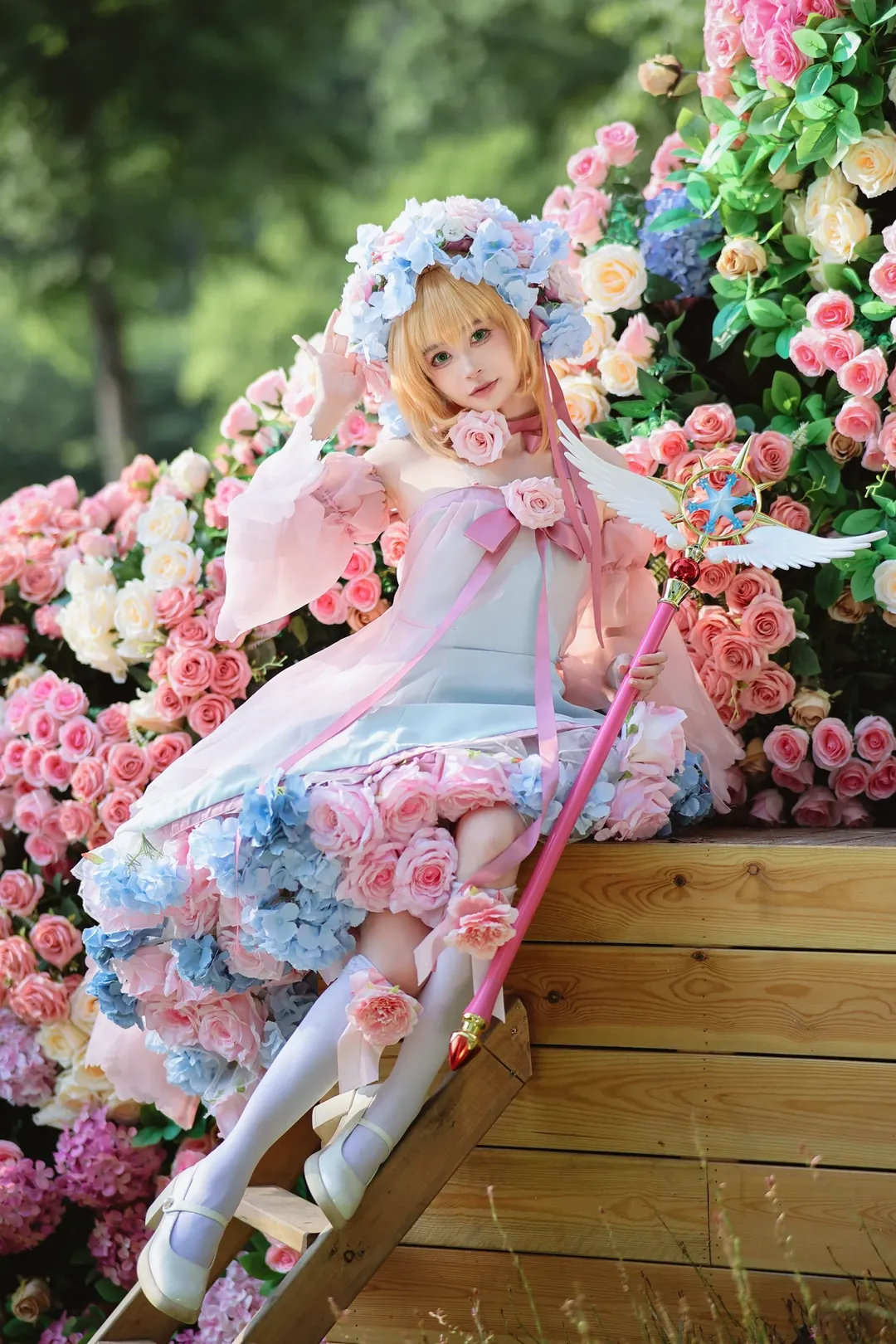 魔法少女, 花畑, ポートレート, カードキャプターさくら, 小さな桜の妖精コスプレ - 9枚目