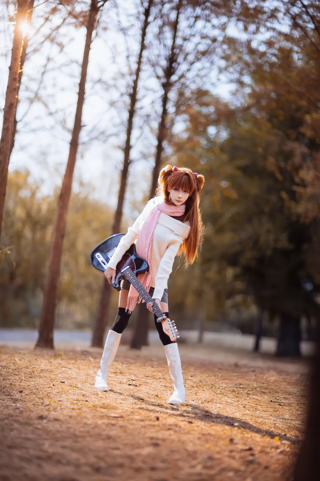 EVA, 明日香cos, 新世纪福音战士, 水杉林外景, 冬服cosplay - 第7张