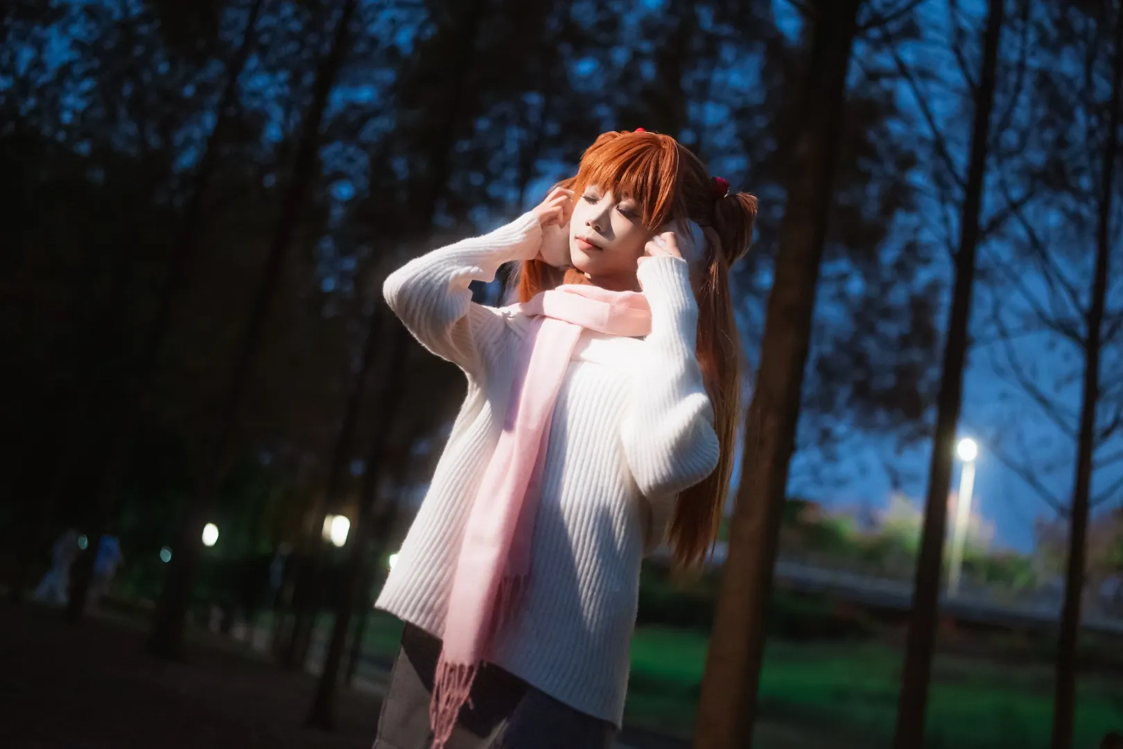 EVA, 明日香cos, 新世纪福音战士, 水杉林外景, 冬服cosplay - 第8张