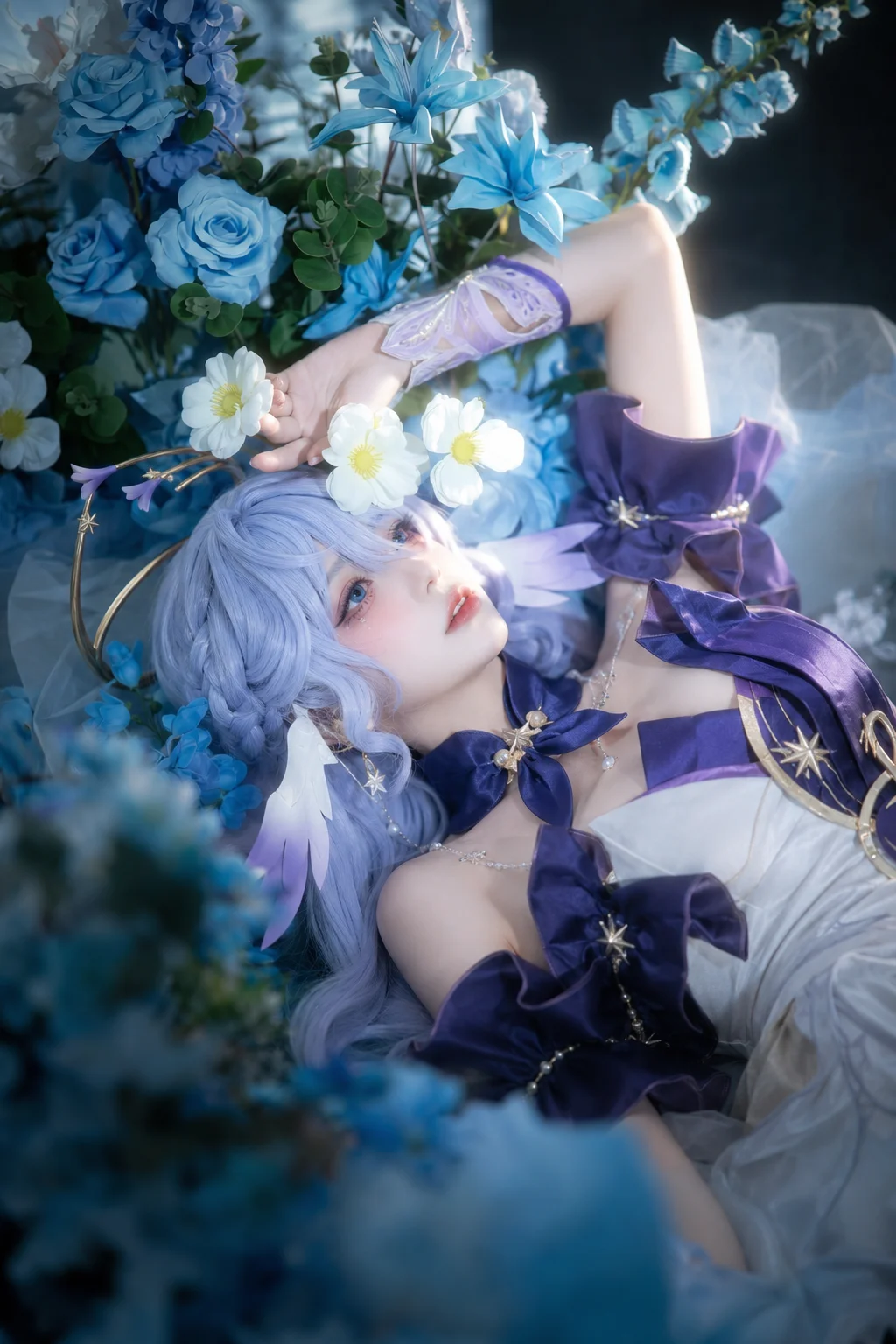 崩壊：スターレイル, ロビン コスプレ, コスプレ撮影, 音楽要素, 幻想的なブルートーンの背景 - 4枚目