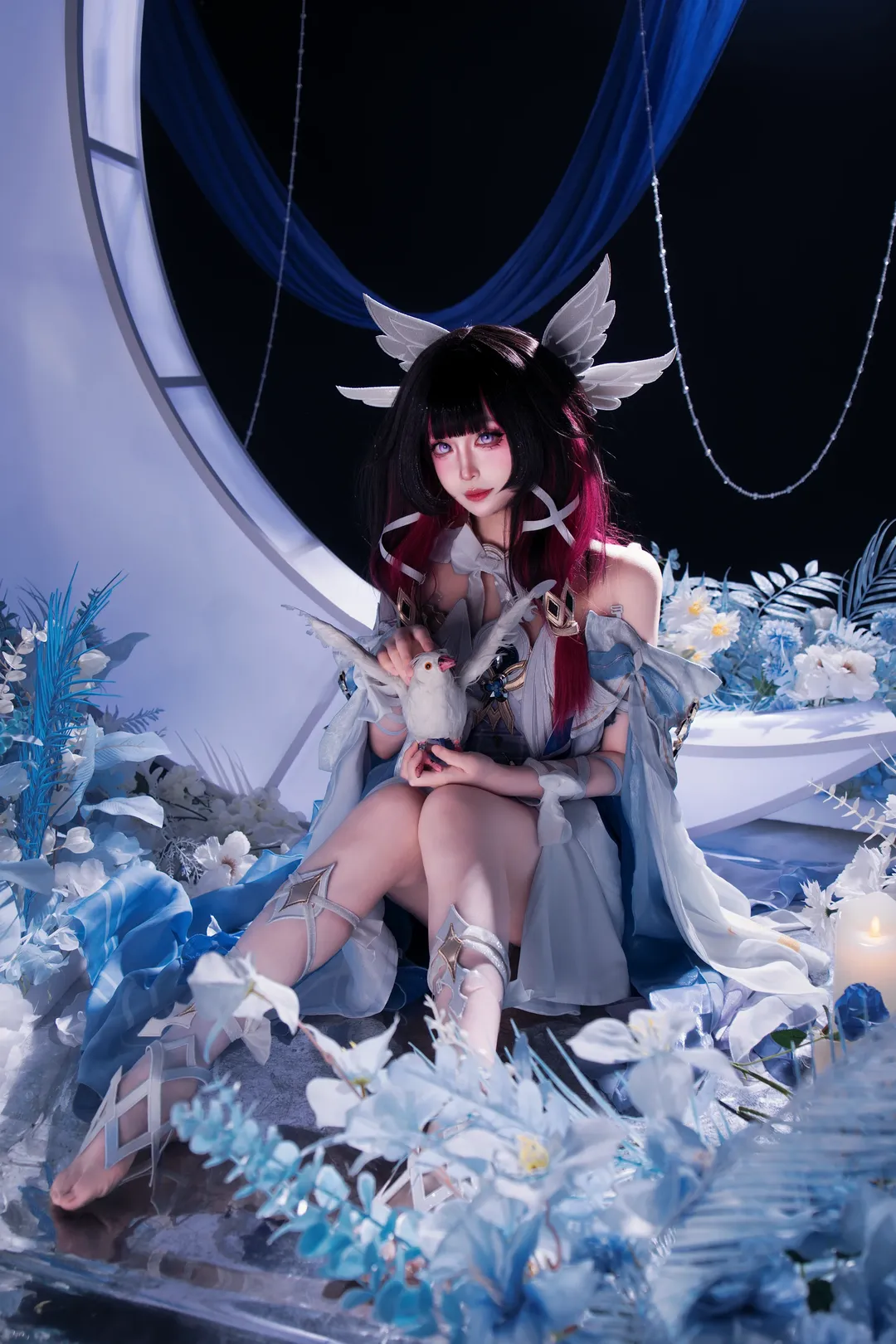 原神, 哥伦比娅cos, 少女与白鸽, 氛围感, 摄影作品 - 第1张