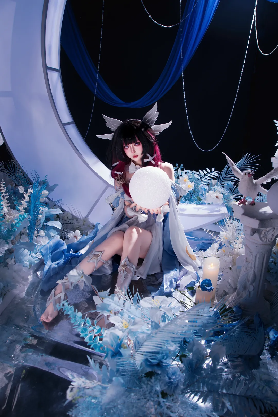 原神, 哥伦比娅cos, 少女与白鸽, 氛围感, 摄影作品