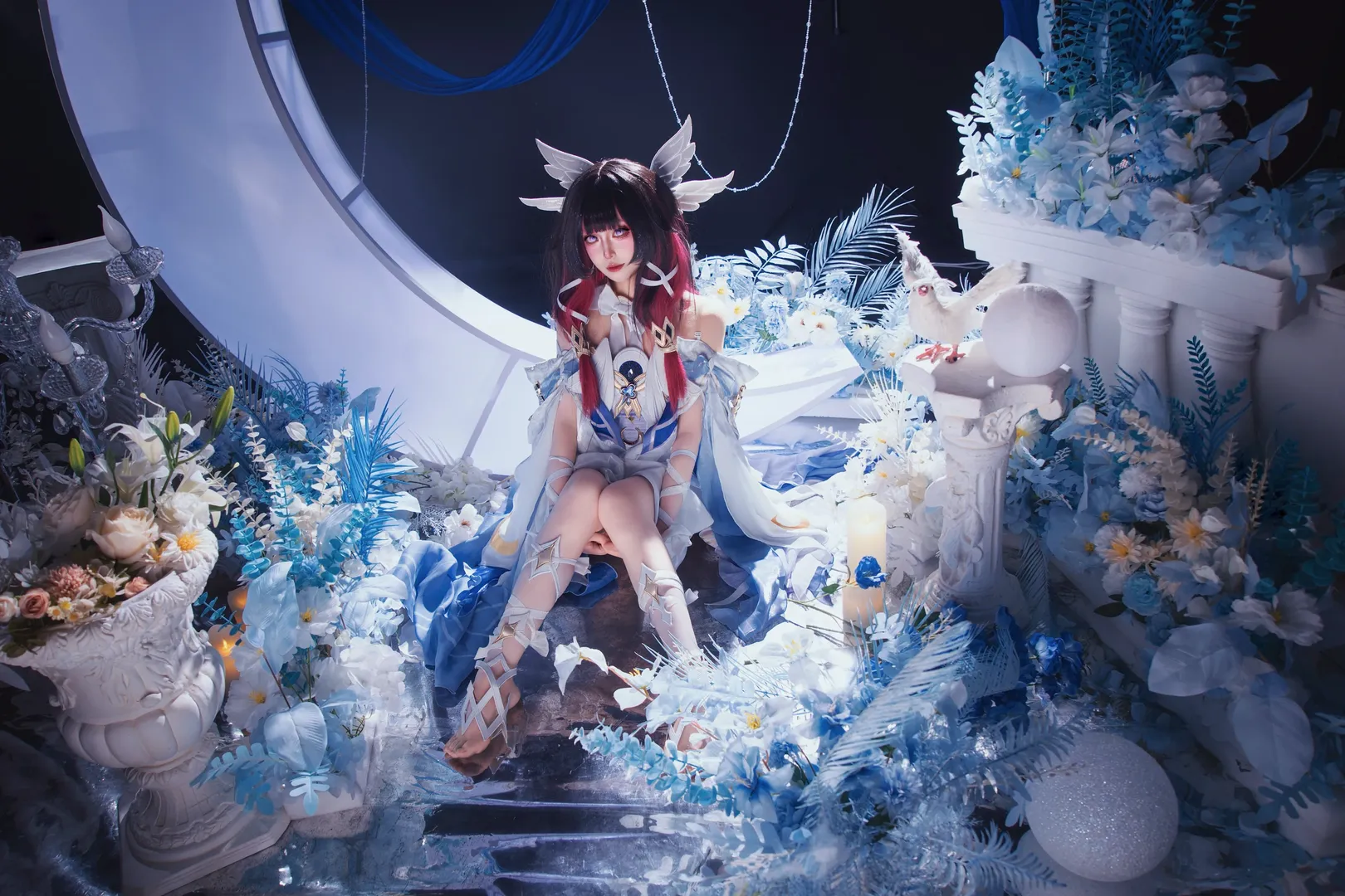 原神, 哥伦比娅cos, 少女与白鸽, 氛围感, 摄影作品 - 第3张