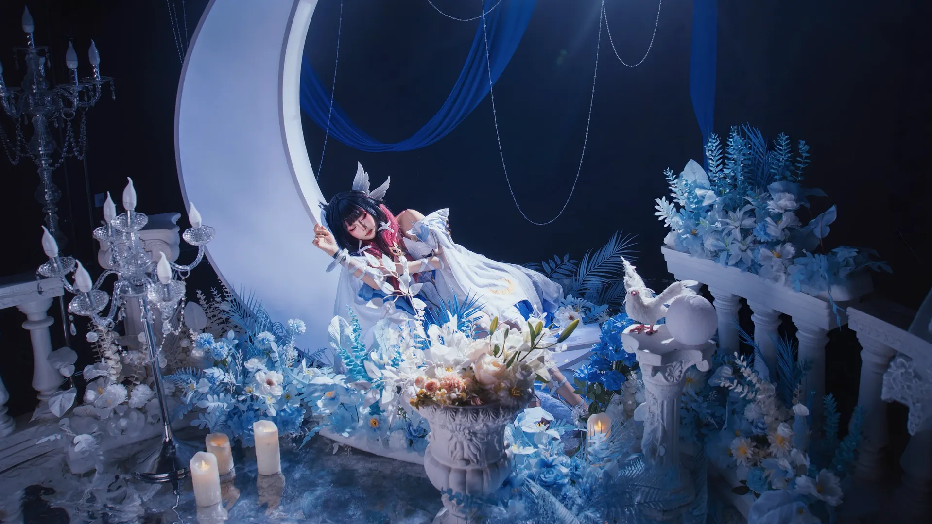 原神, 哥伦比娅cos, 少女与白鸽, 氛围感, 摄影作品 - 第6张