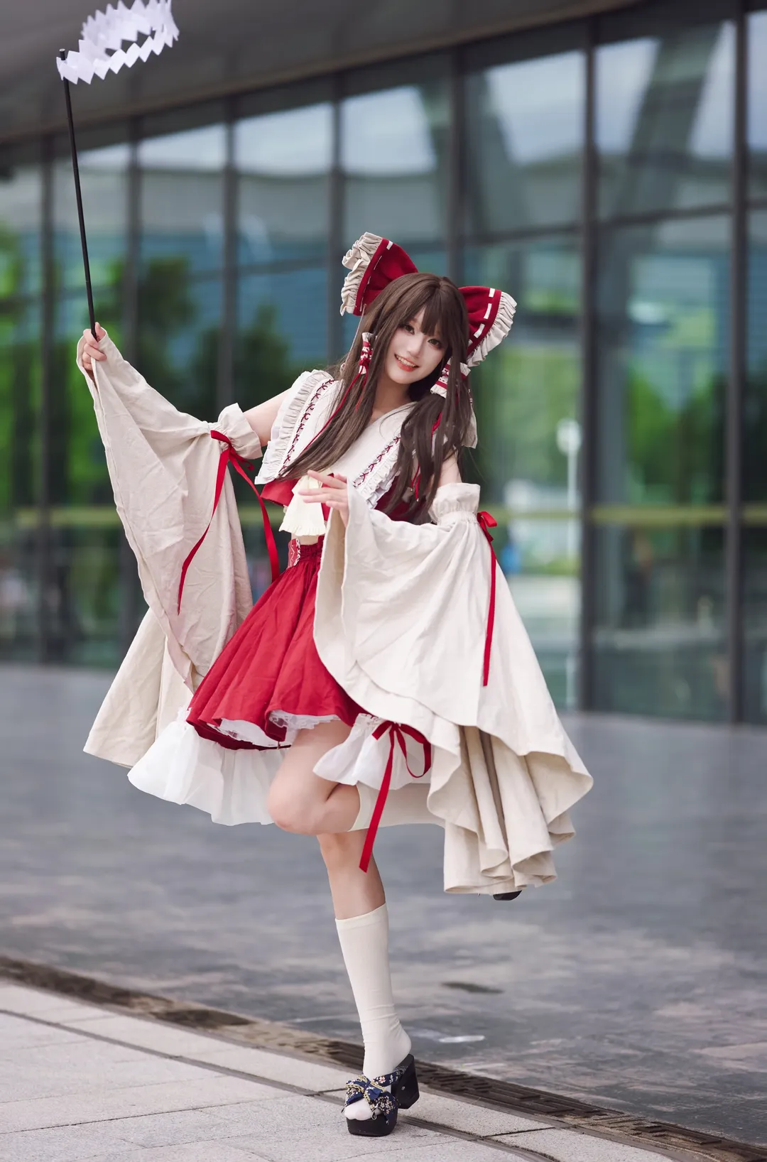 cosplay, 博丽灵梦cos, 东方project, 巫女服, 户外随拍