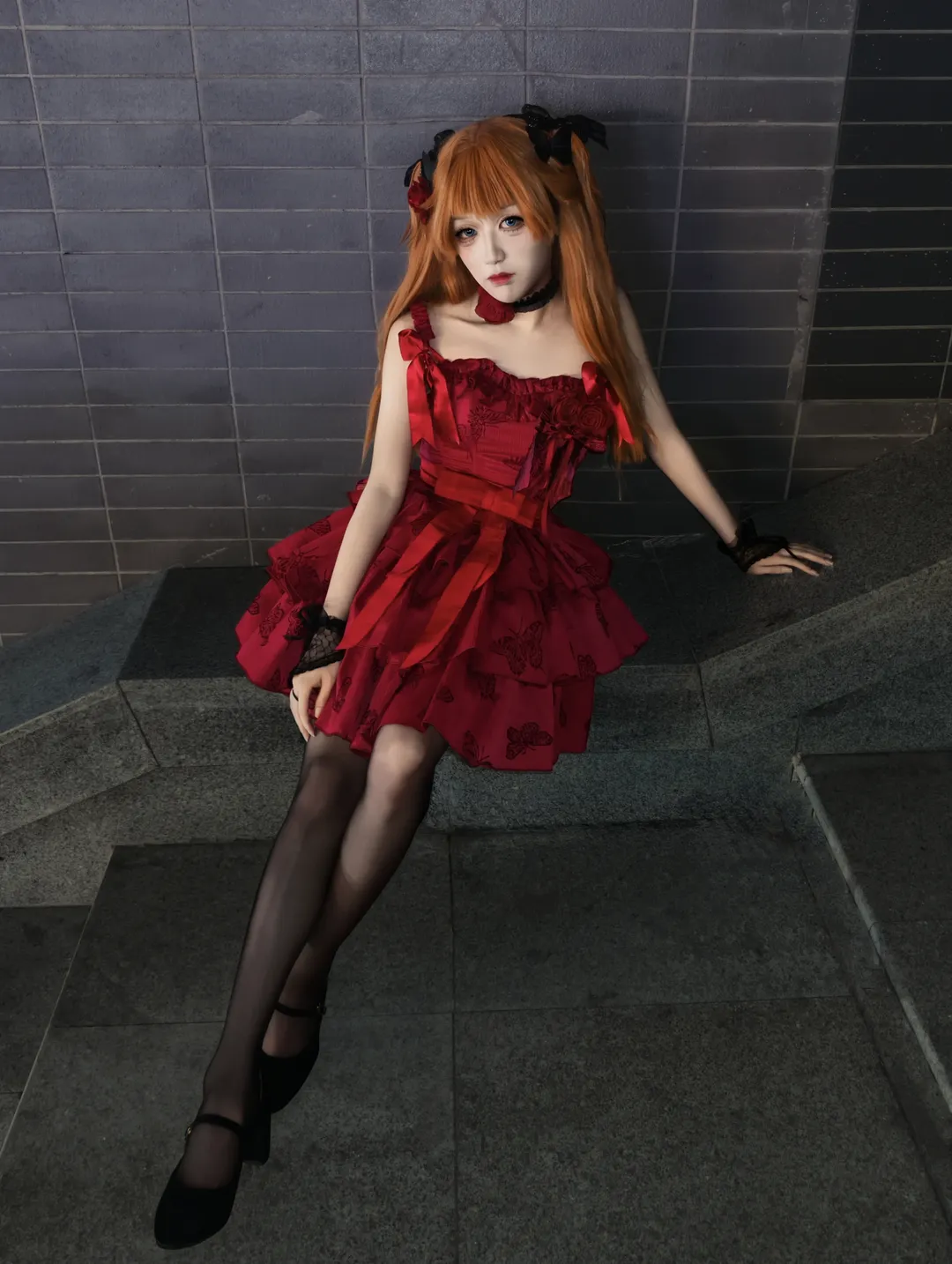 二次元, cosplay, EVA, 明日香cos, 红裙双马尾