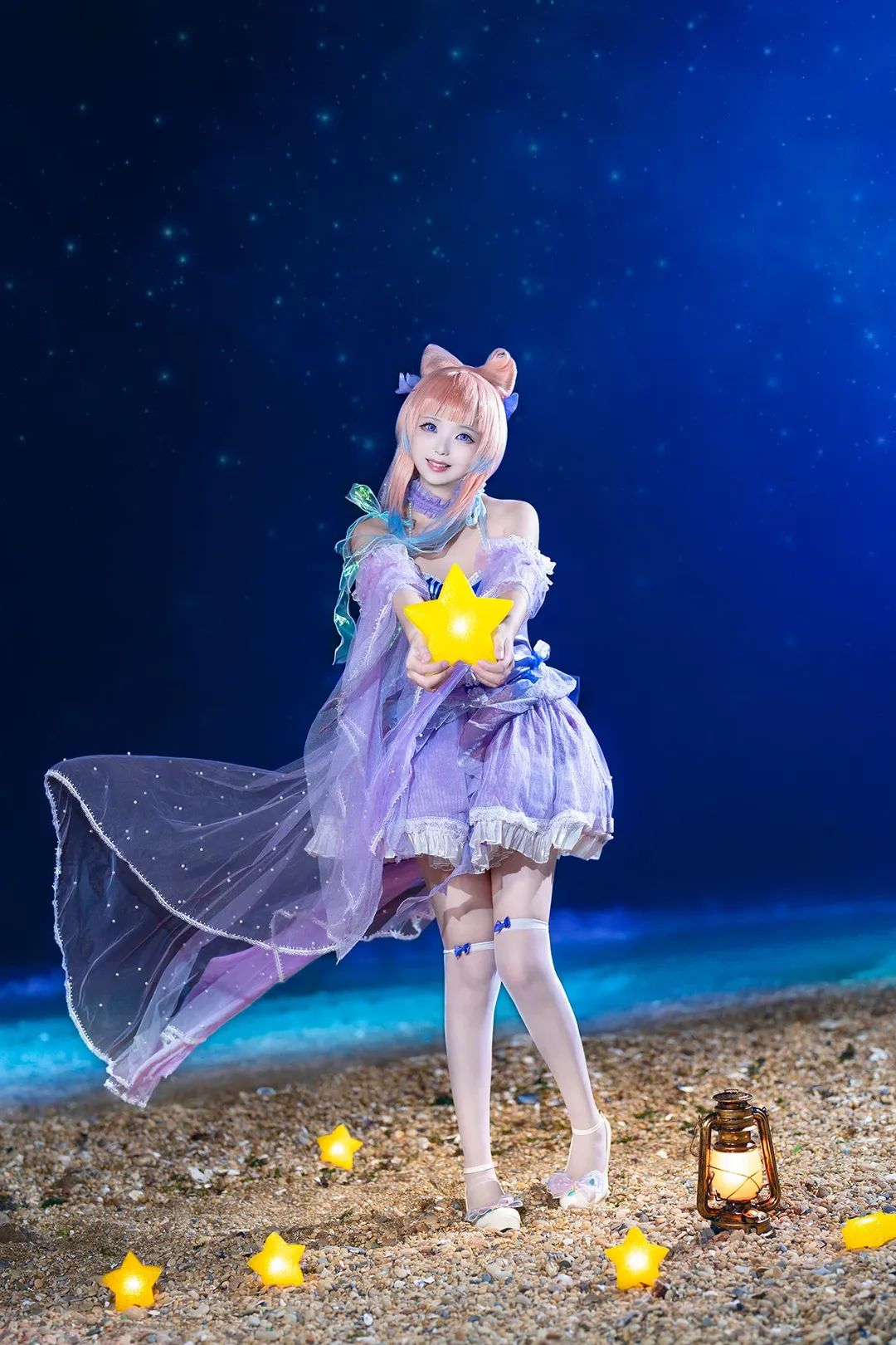 原神, 海辺の写真, 珊瑚宮心海 コスプレ, 二次元コスプレ, 夢幻の星空