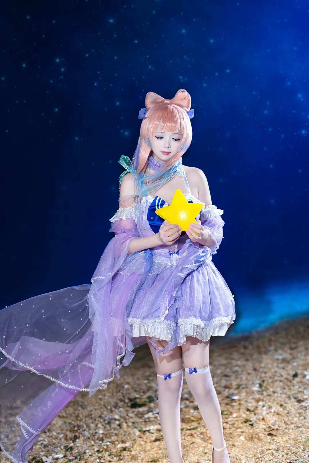 原神, 海邊攝影, 珊瑚宮心海cos, 二次元cosplay, 夢幻星空 - 第2張