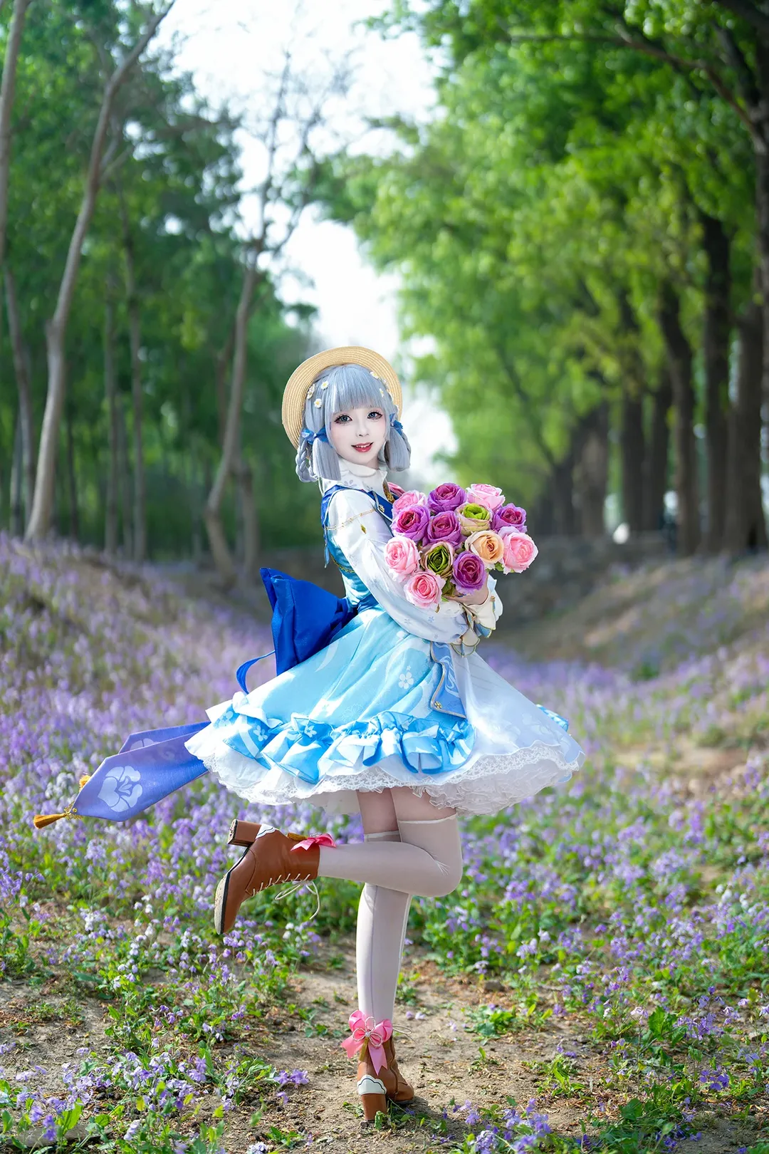 二次元, 原神, 森林摄影, 神里绫华cos, 花时来信