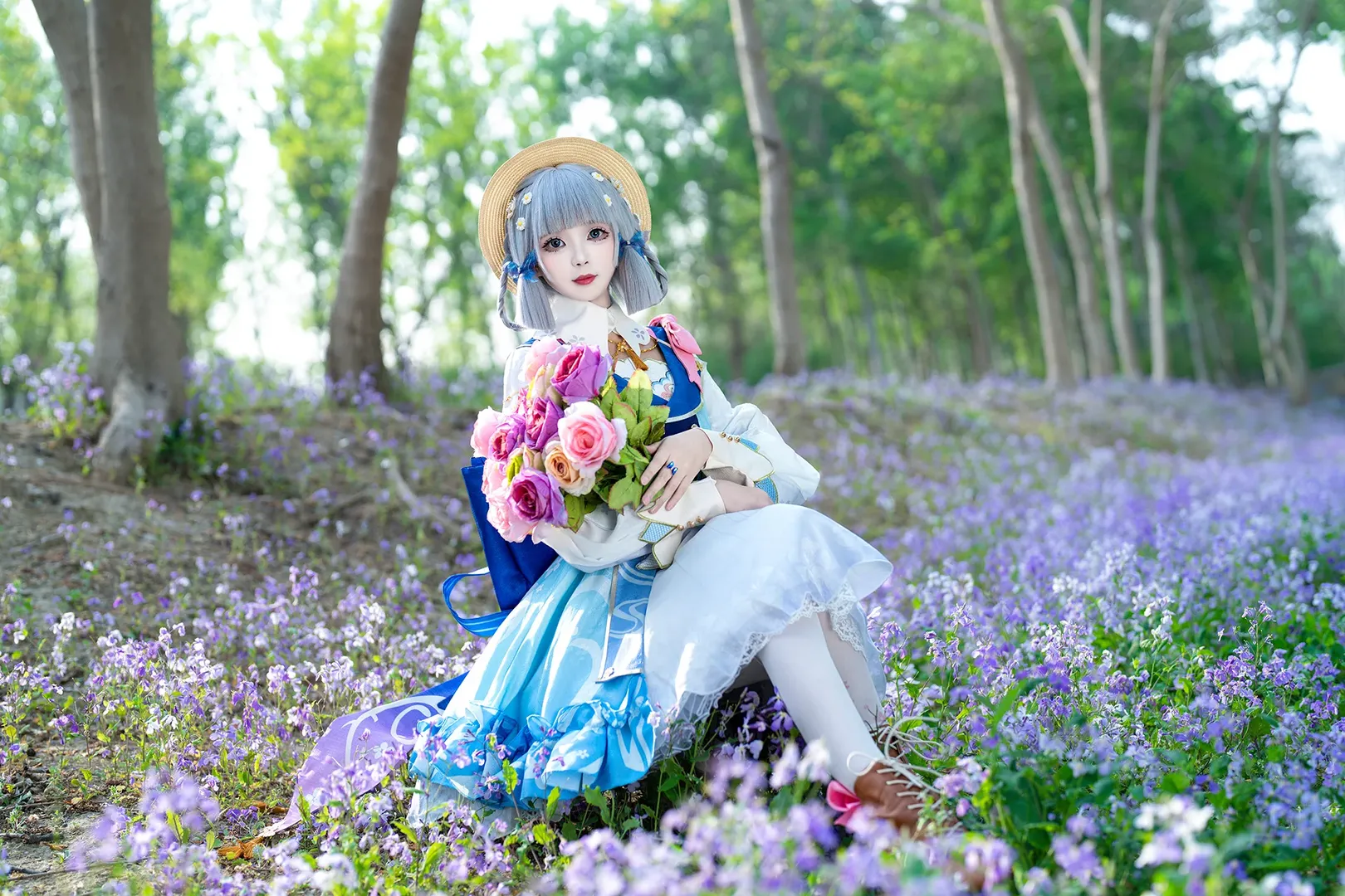 二次元, 原神, 森林写真, 神里綾華 コスプレ, 花時に訪れた手紙 - 3枚目