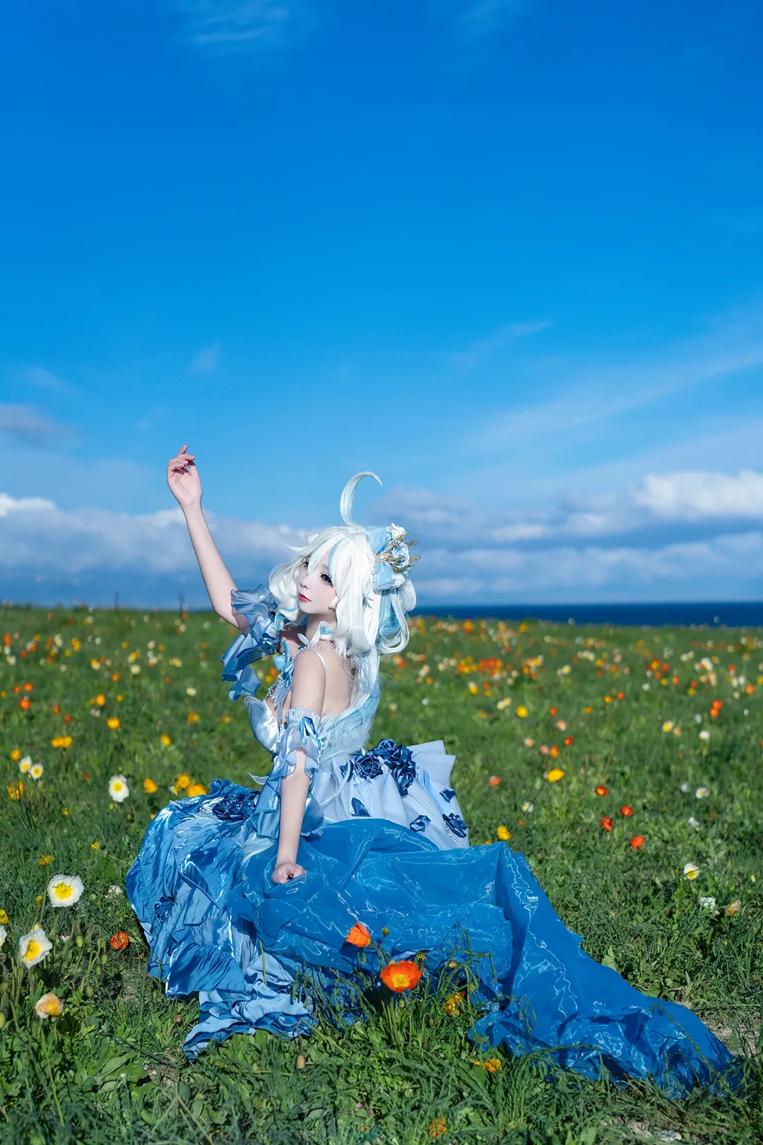 原神, 芙宁娜cos, 原神cos, cosplay摄影, 花海外景 - 第2张