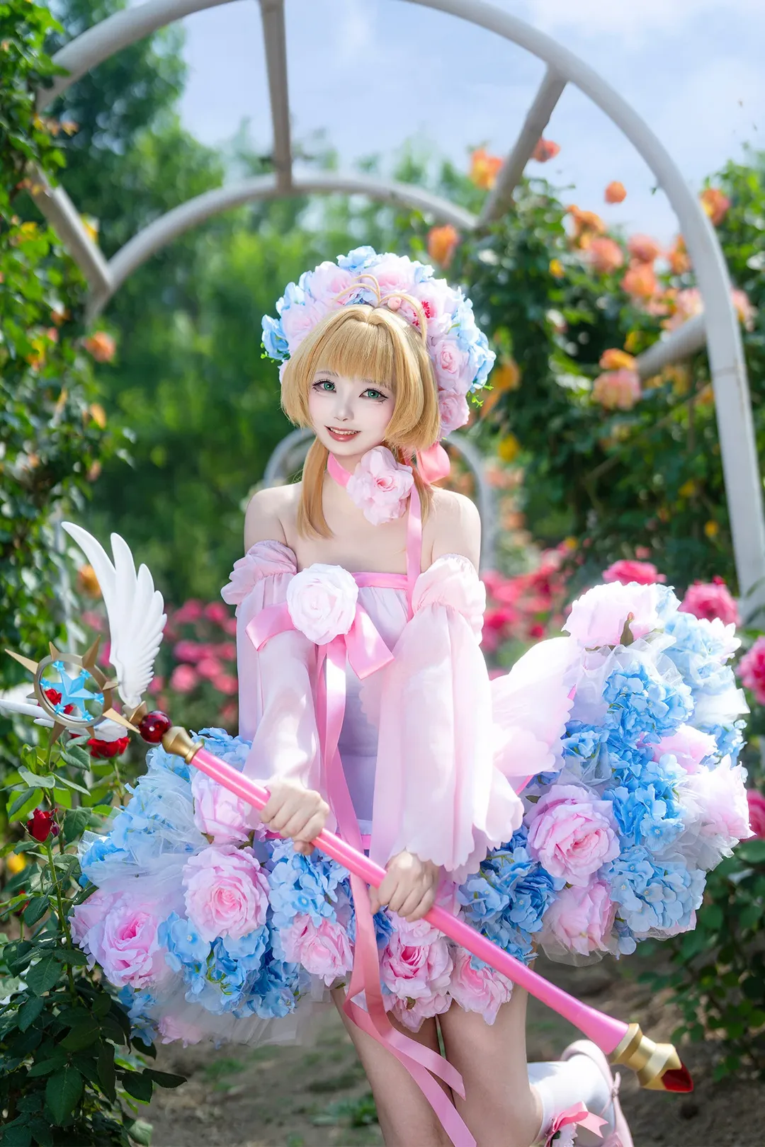 木之本樱cos, 魔卡少女樱, 花仙子造型, 小樱cosplay, 户外少女写真 - 第1张