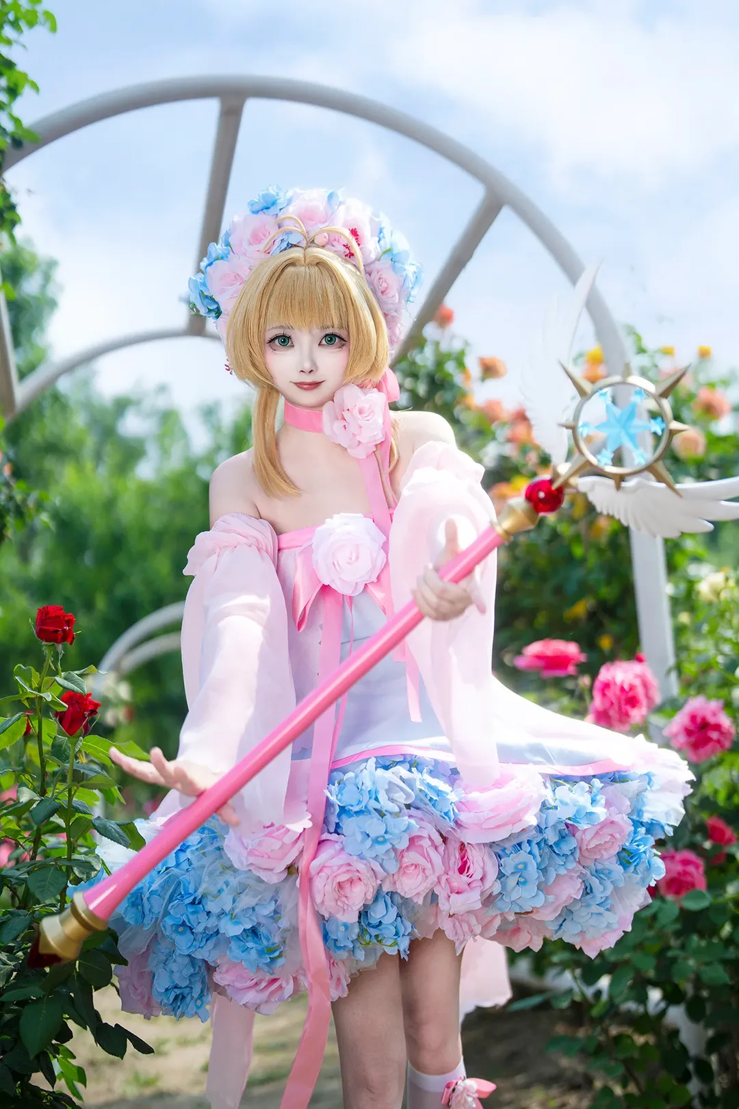 木之本樱cos, 魔卡少女樱, 花仙子造型, 小樱cosplay, 户外少女写真