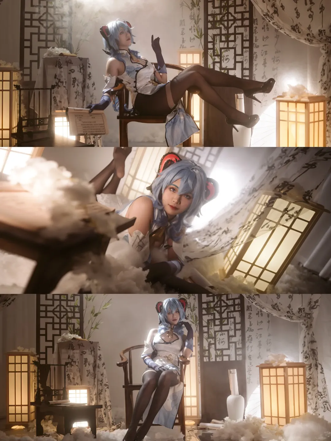 原神, 甘雨cos, 氛围感, 旗袍, 中式摄影