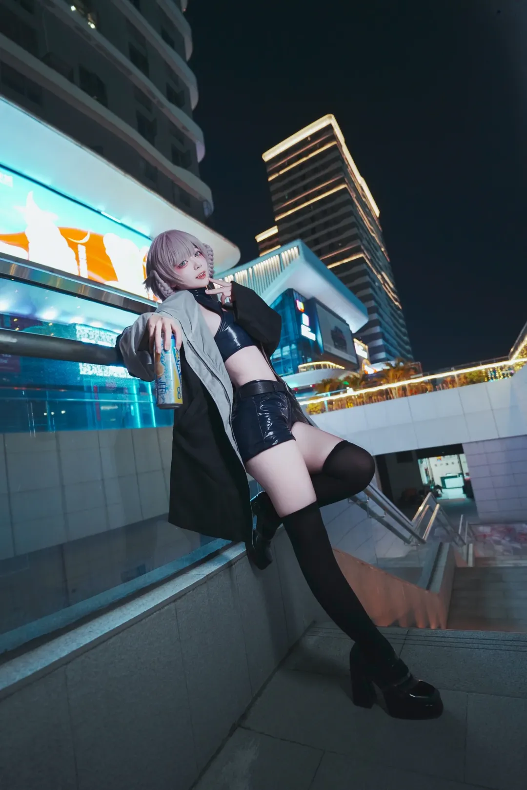 Cosplay, 七草荠cos, 彻夜之歌, 城市夜景, 工业风
