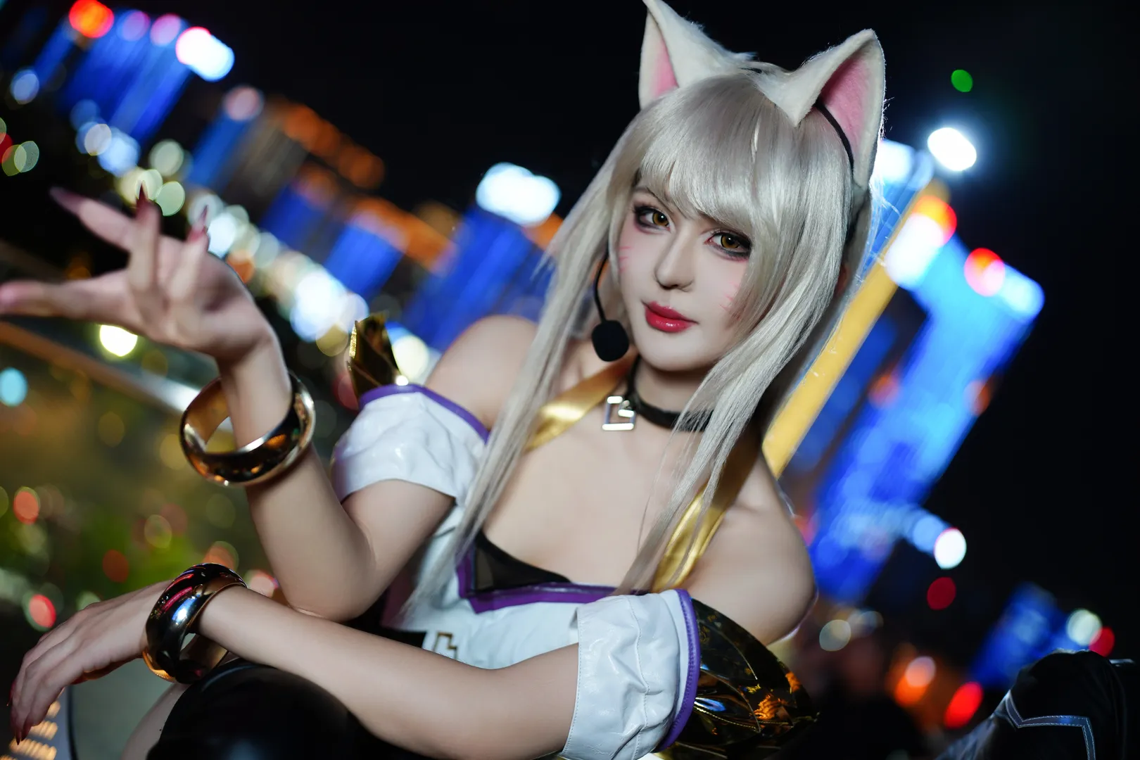 cosplay摄影, 夜景cos, 阿狸cos, 英雄联盟, KDA皮肤