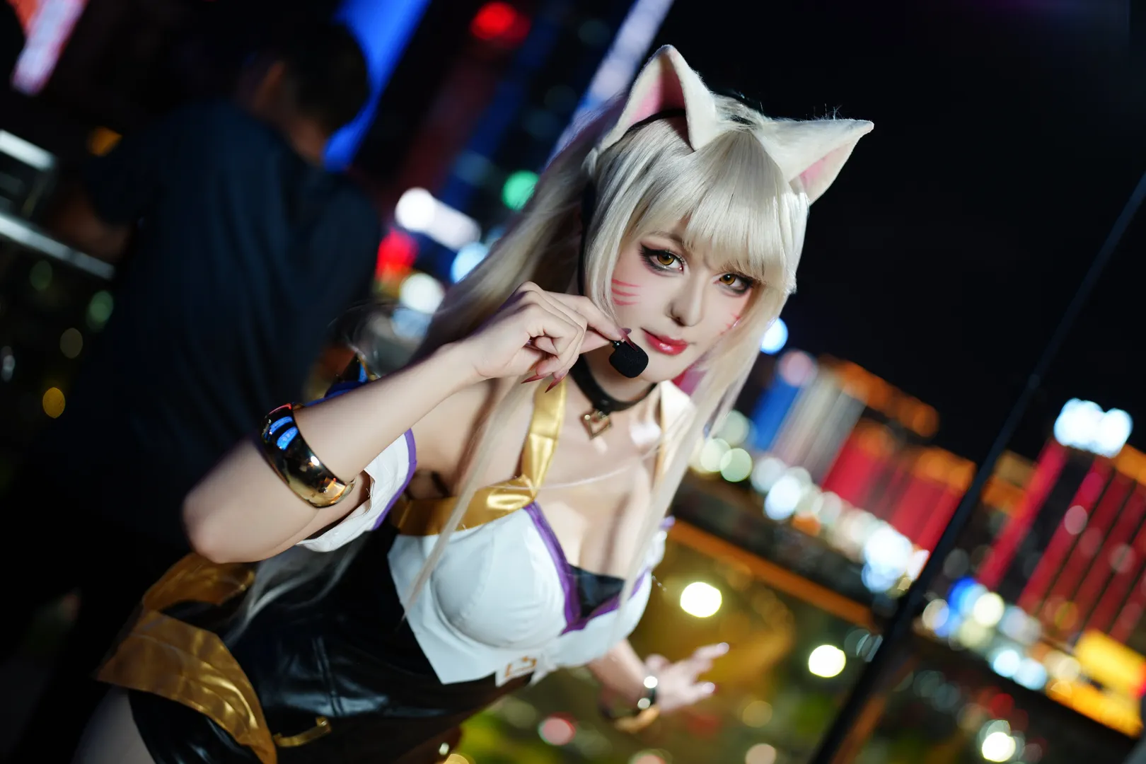 cosplay摄影, 夜景cos, 阿狸cos, 英雄联盟, KDA皮肤 - 第4张