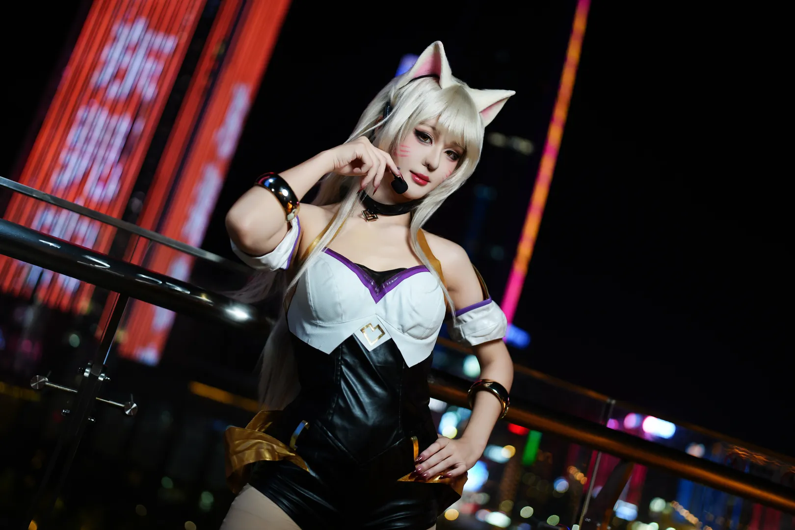 cosplay摄影, 夜景cos, 阿狸cos, 英雄联盟, KDA皮肤 - 第7张