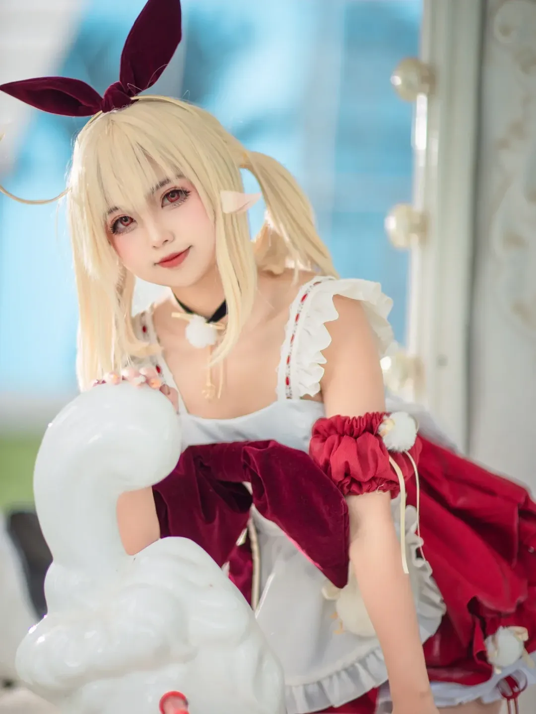 原神, 可莉cos, 女仆装, 同人cos, 游乐园写真 - 第1张