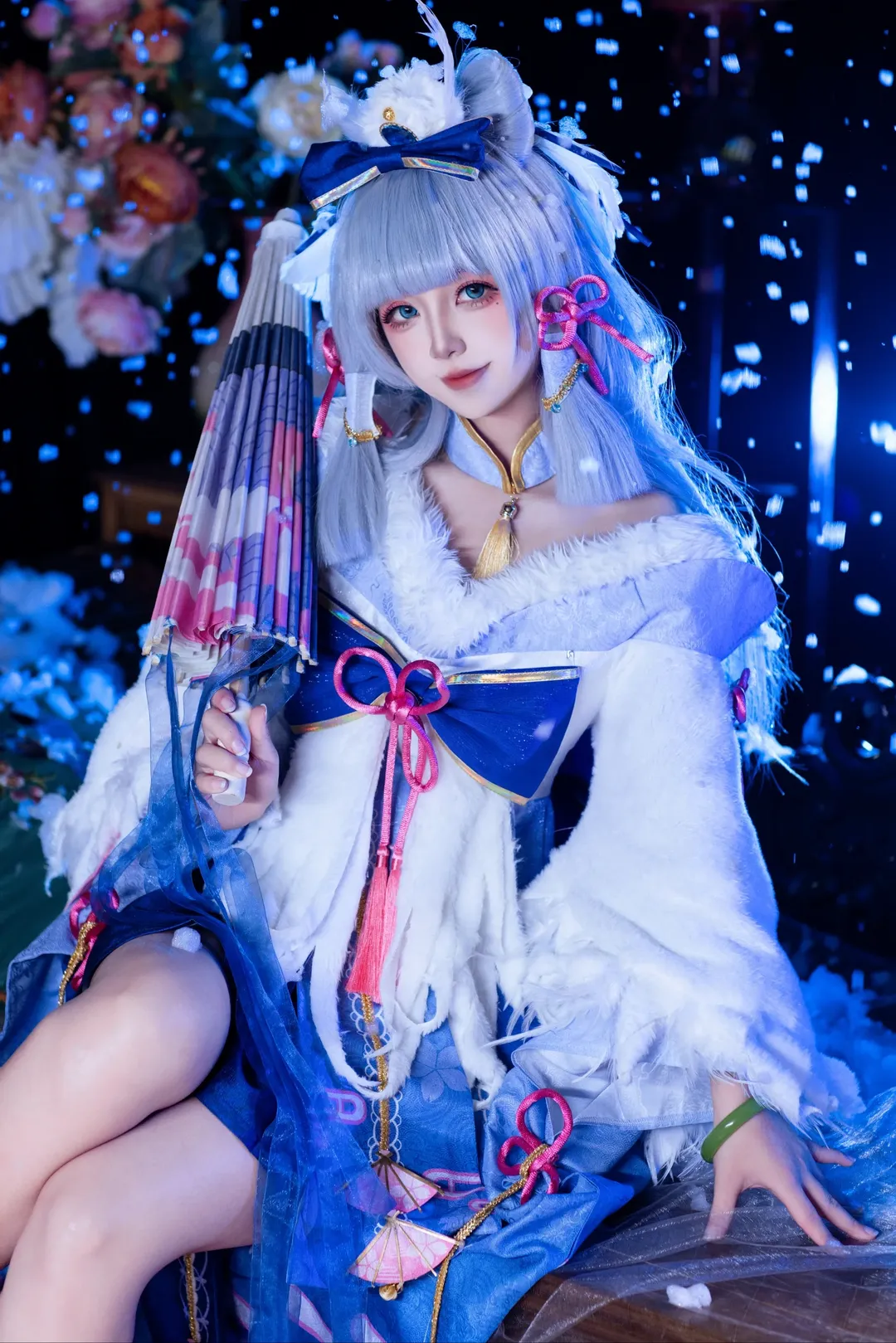 原神, 神里绫华cos, 白鹭樱华, 雪景棚拍, cosplay摄影 - 第3张