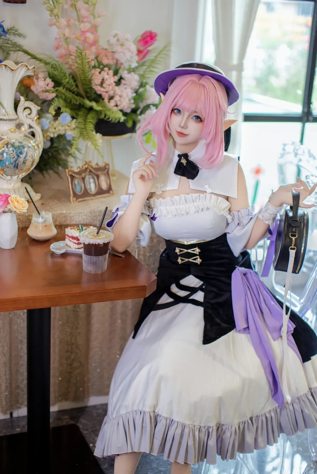 爱莉希雅cos, 二次元摄影, 漫展返图, 崩坏3cosplay, 咖啡厅写真 - 第3张