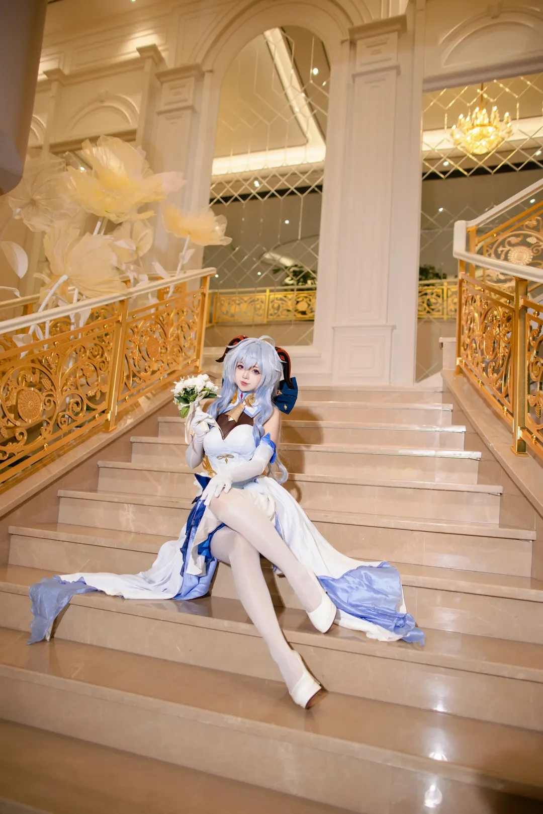 唯美写真, cosplay, 场景对比, 蓝色裙装, 建筑摄影 - 第3张