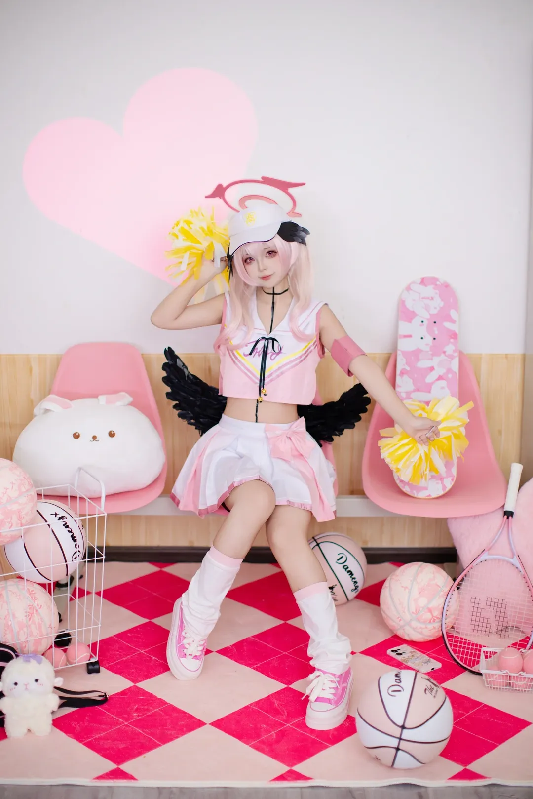 ブルーアーカイブ, 二次元コスプレ, 下江コハル コスプレ, チアリーダー衣装, 撮影スタジオの共有