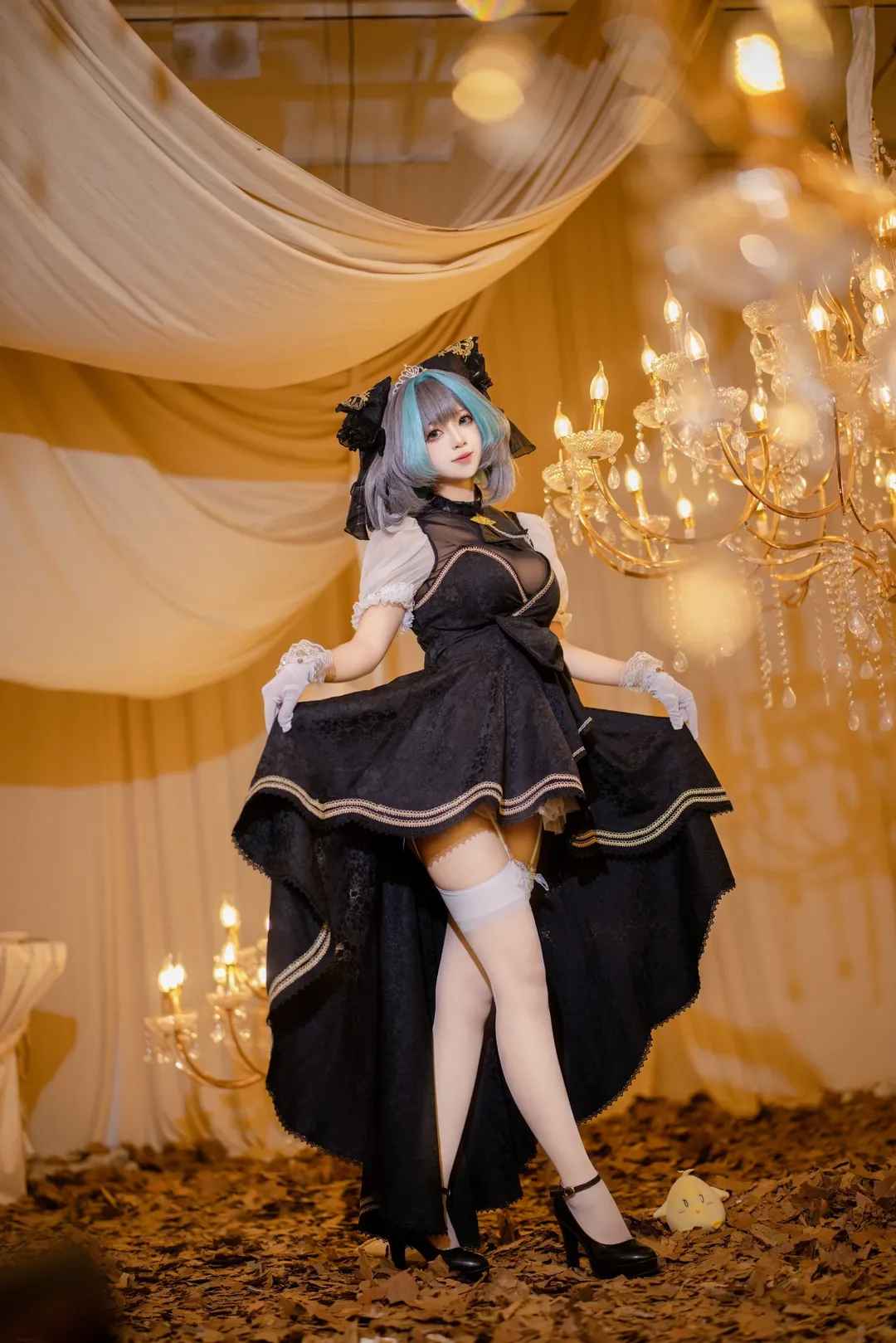 チェシャー コスプレ, アズールレーン, コスプレ撮影, 二次元ファッション, 演奏会ドレス