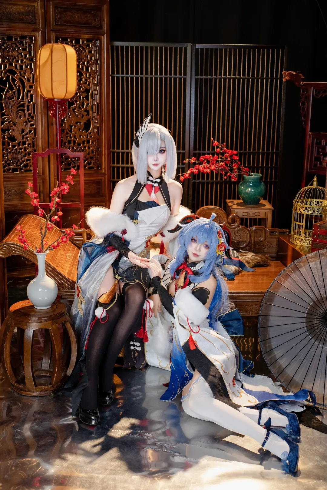 原神, 甘雨cos, 申鹤cos, cosplay摄影, 雪中红梅 - 第3张