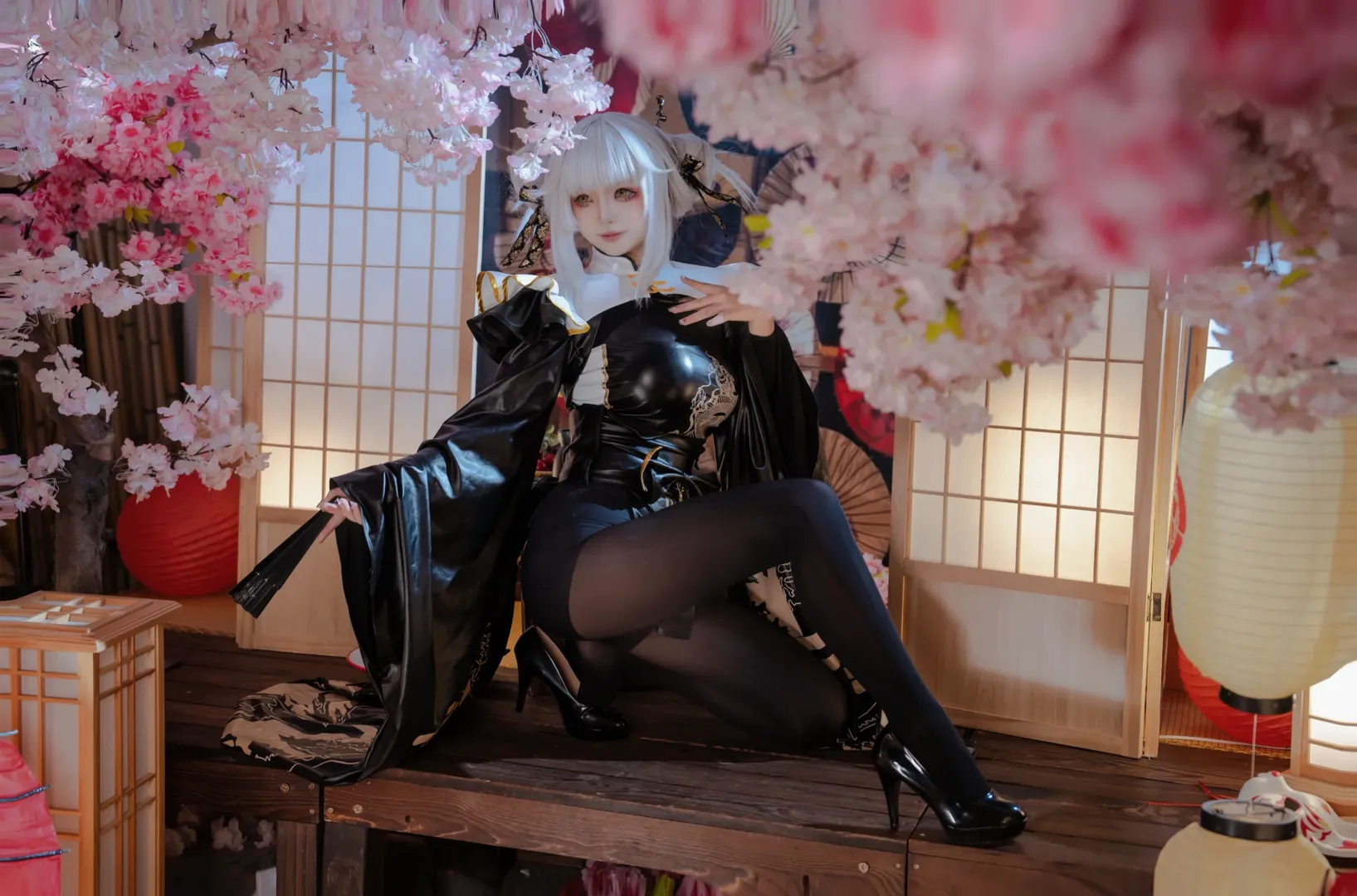 角色还原, 白兔布兰儿cos, 胜利女神NIKKE, cosplay摄影, 和风场景 - 第3张