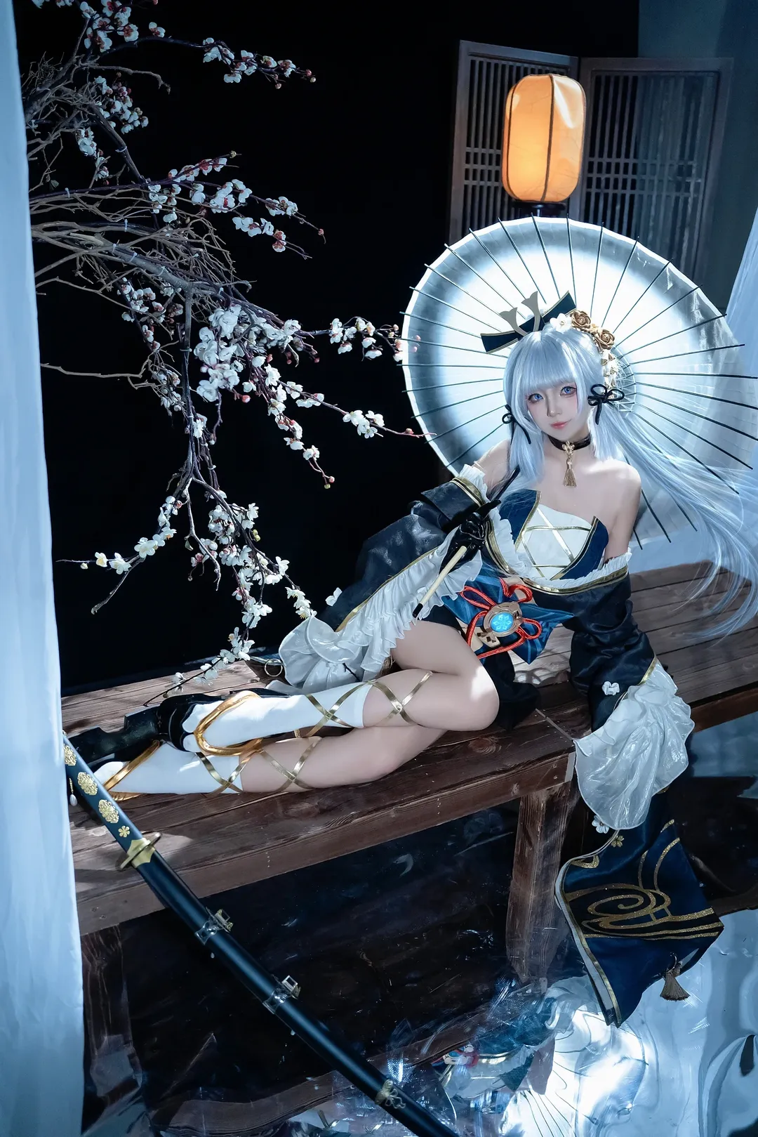 原神, 二次元摄影, 神里绫华cos, 和风cosplay, 白毛角色 - 第1张