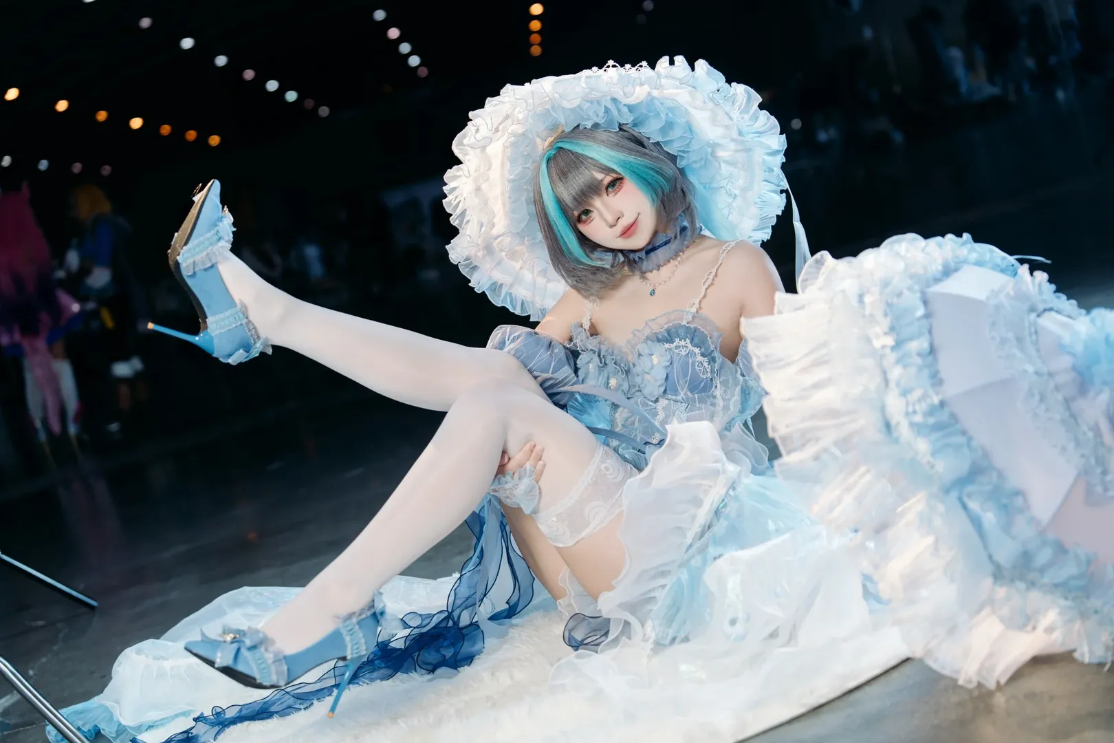 cosplay, 柴郡cos, 碧藍航線, 藍色系穿搭, 漫展攝影